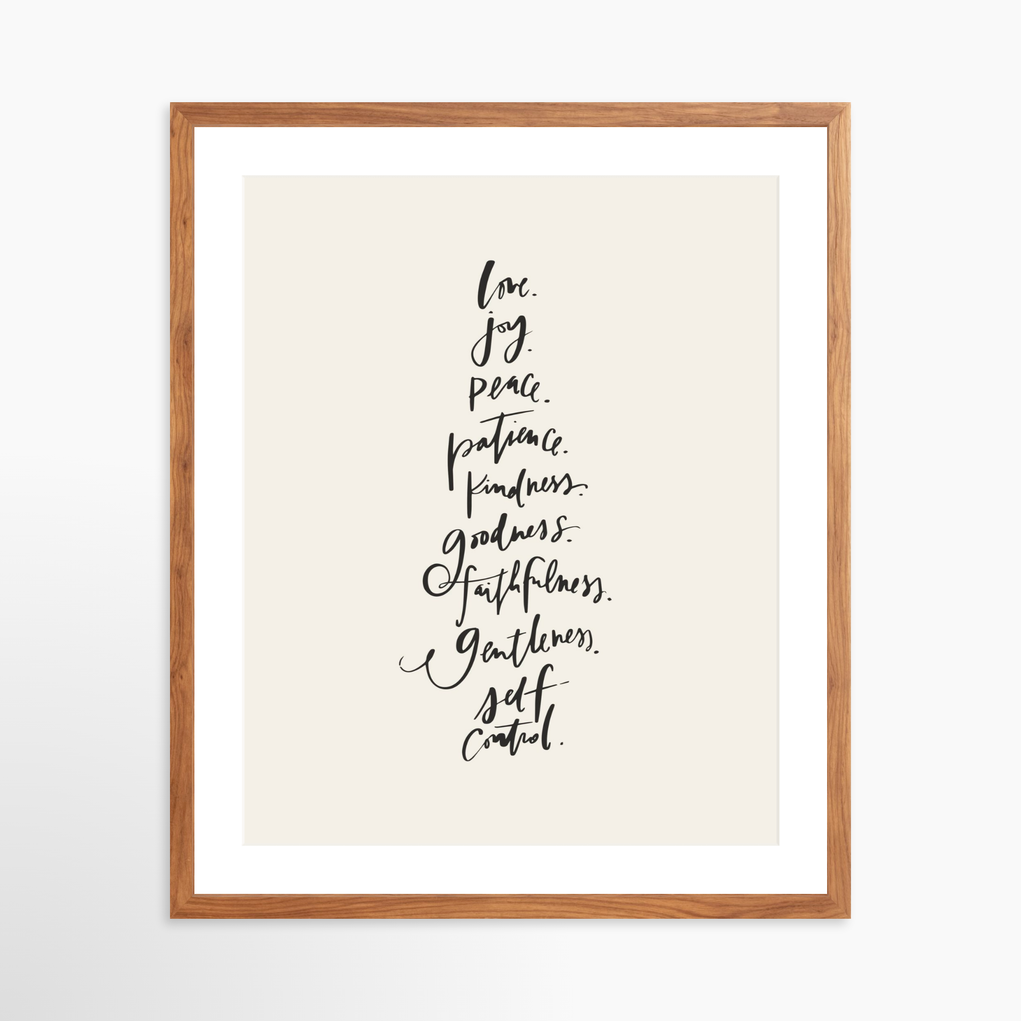 20x25 / Light Walnut Frame + White Mat