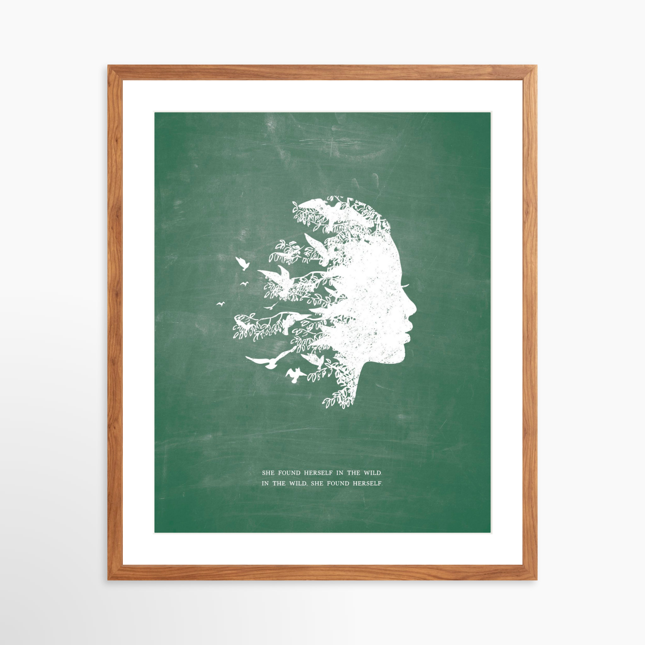 20x25 / Light Walnut Frame + White Mat