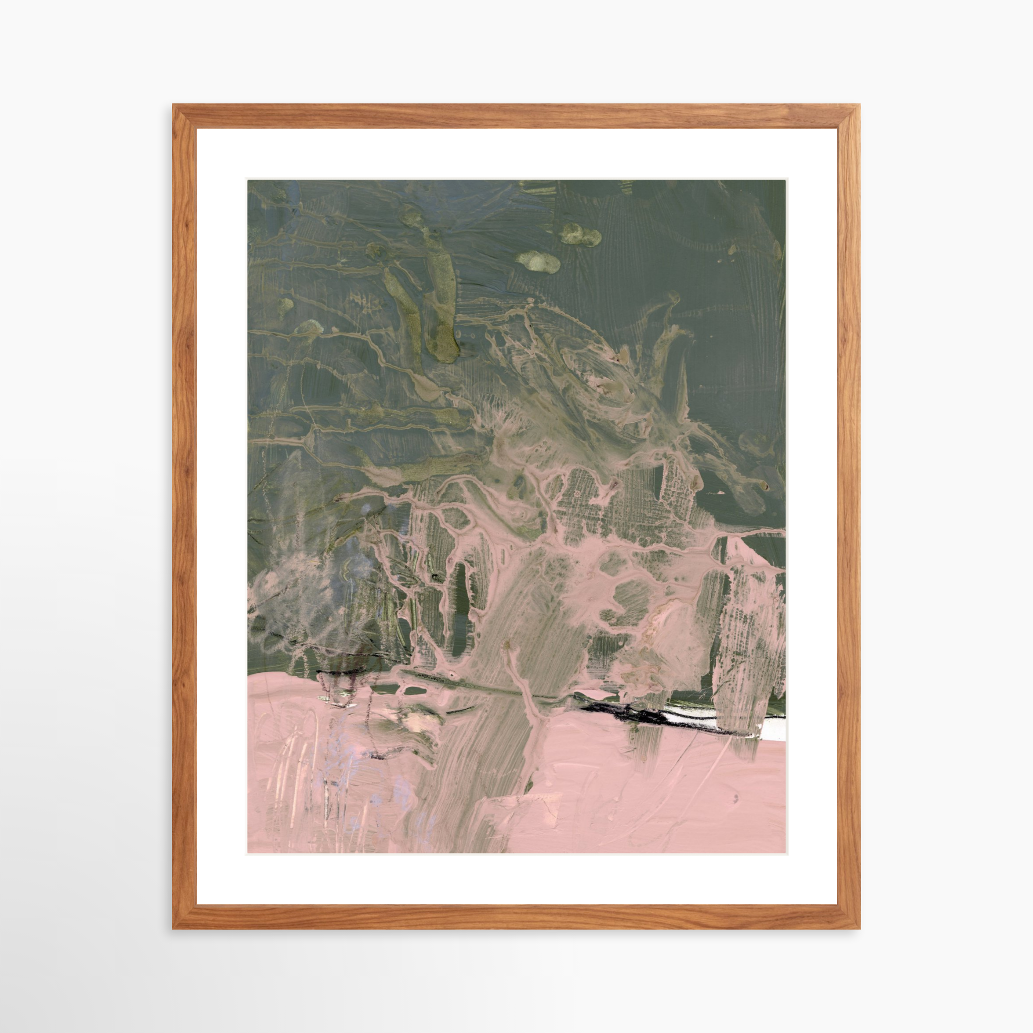 20x25 / Light Walnut Frame + White Mat