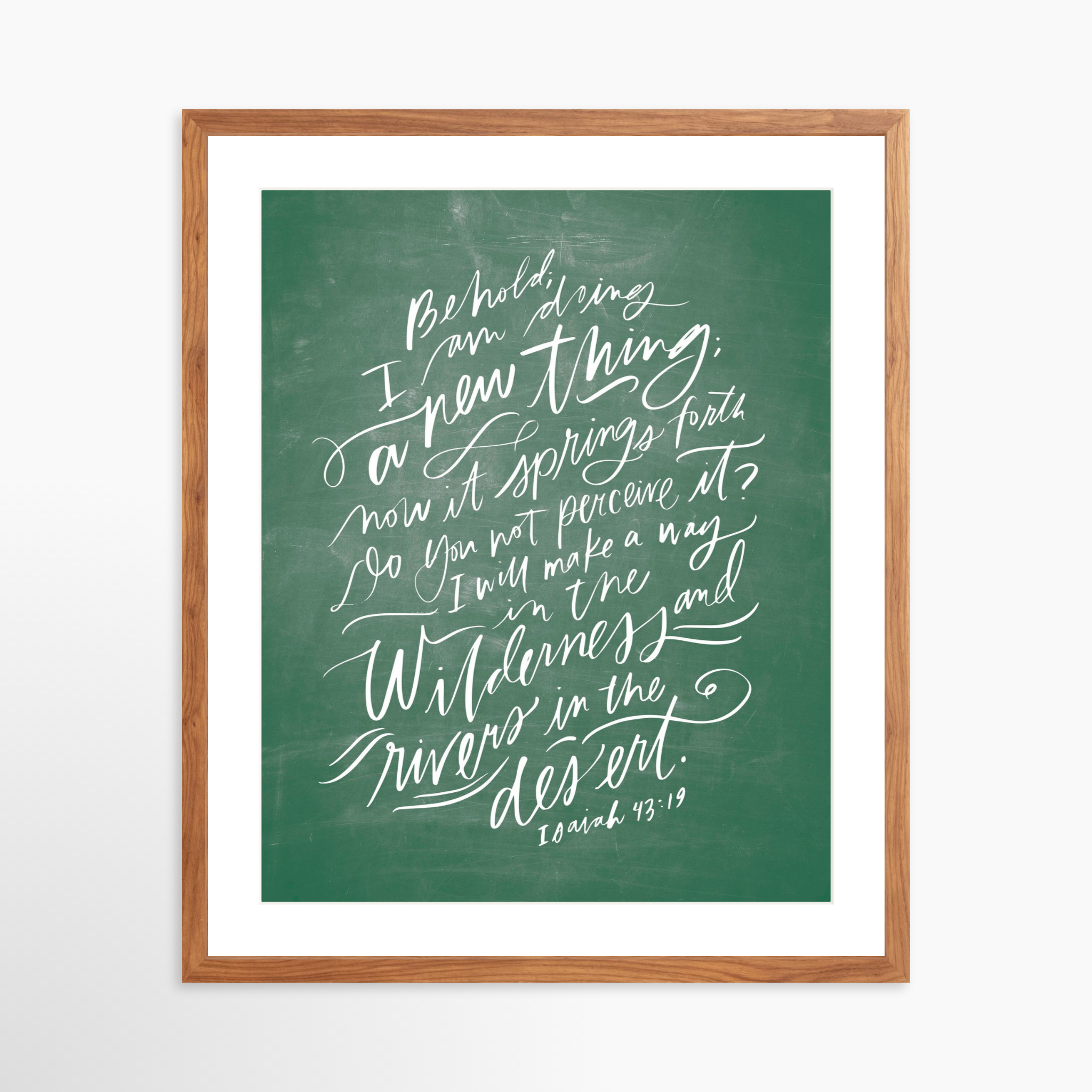 20x25 / Light Walnut Frame + White Mat
