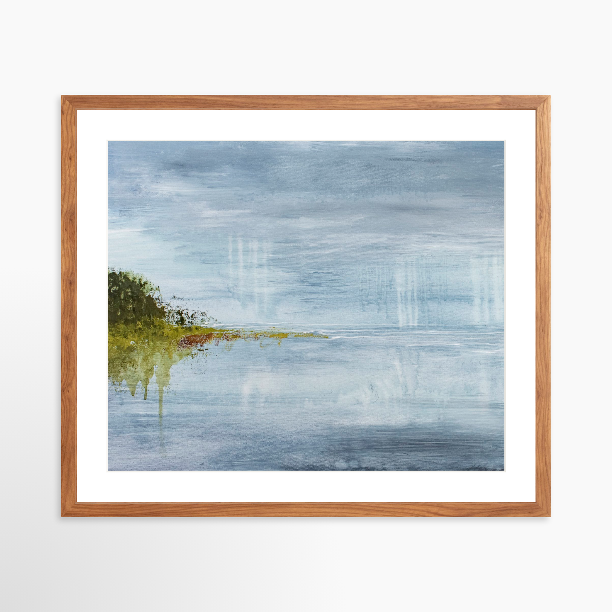 25x20 / Light Walnut Frame + White Mat