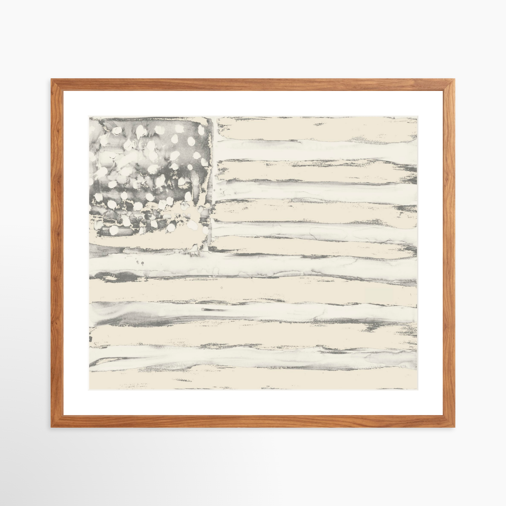 25x20 / Light Walnut Frame + White Mat