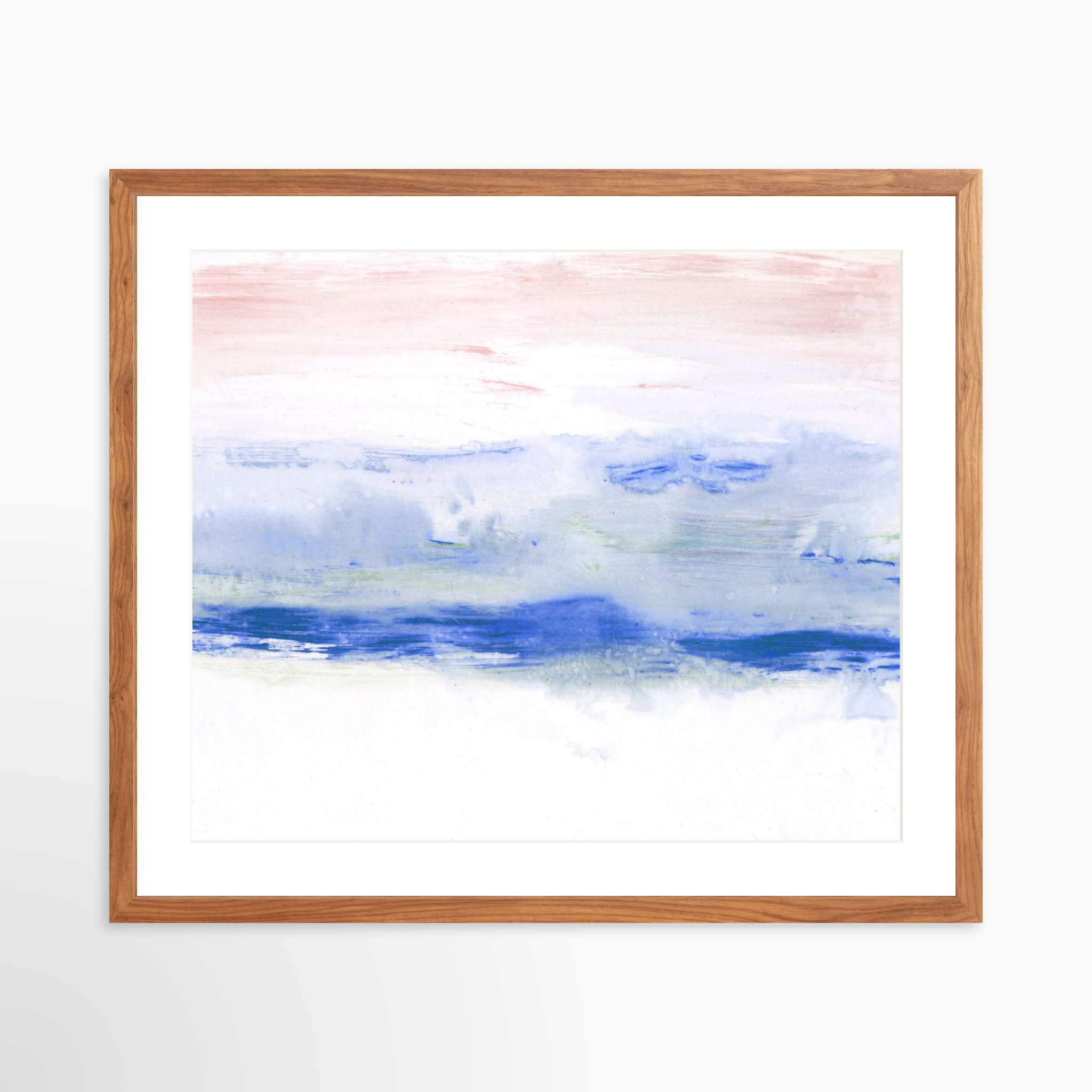 25x20 / Light Walnut Frame + White Mat