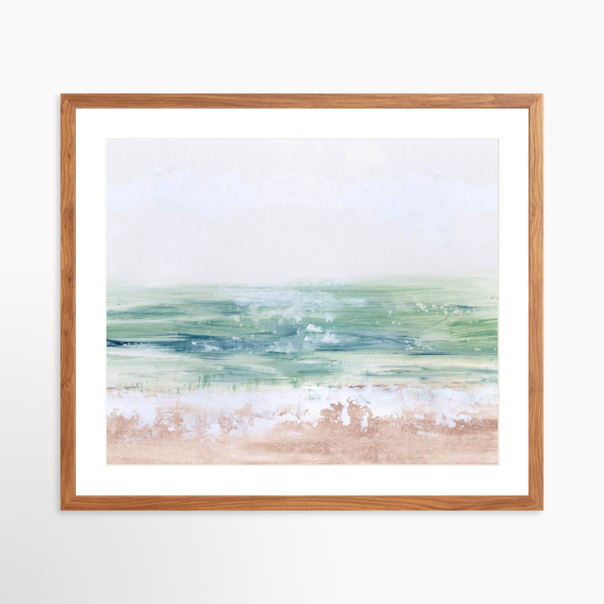 25x20 / Light Walnut Frame + White Mat