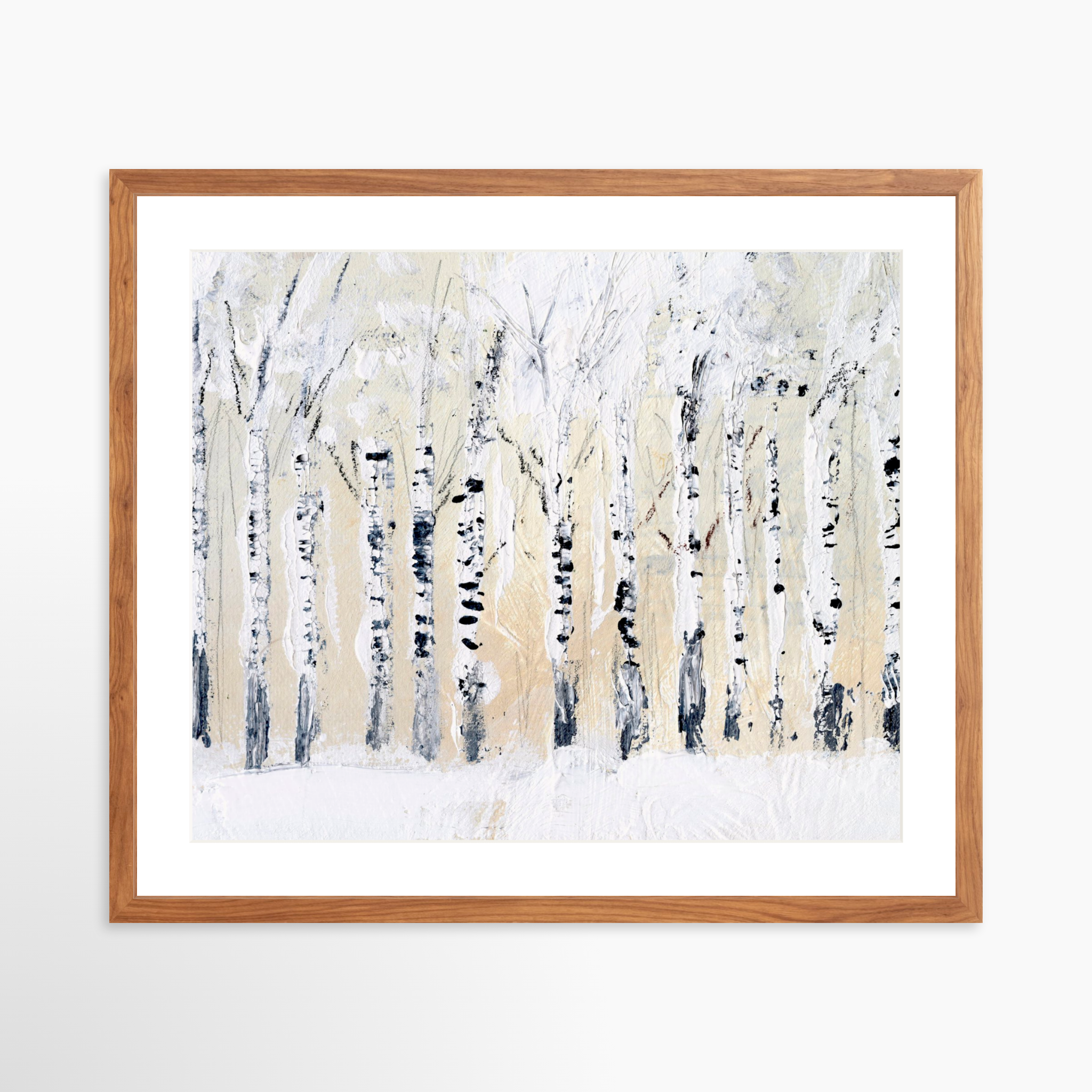 25x20 / Light Walnut Frame + White Mat