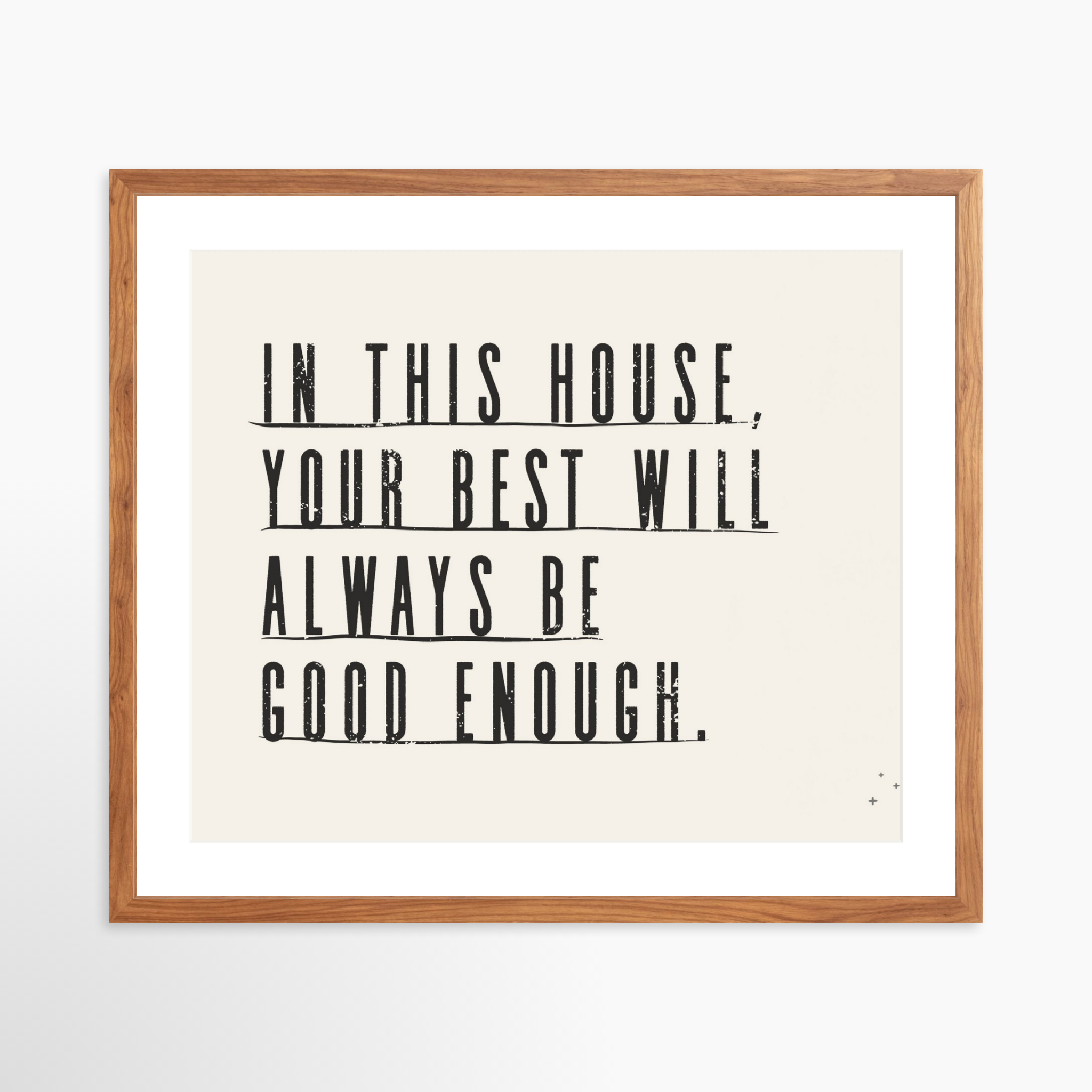 25x20 / Light Walnut Frame + White Mat