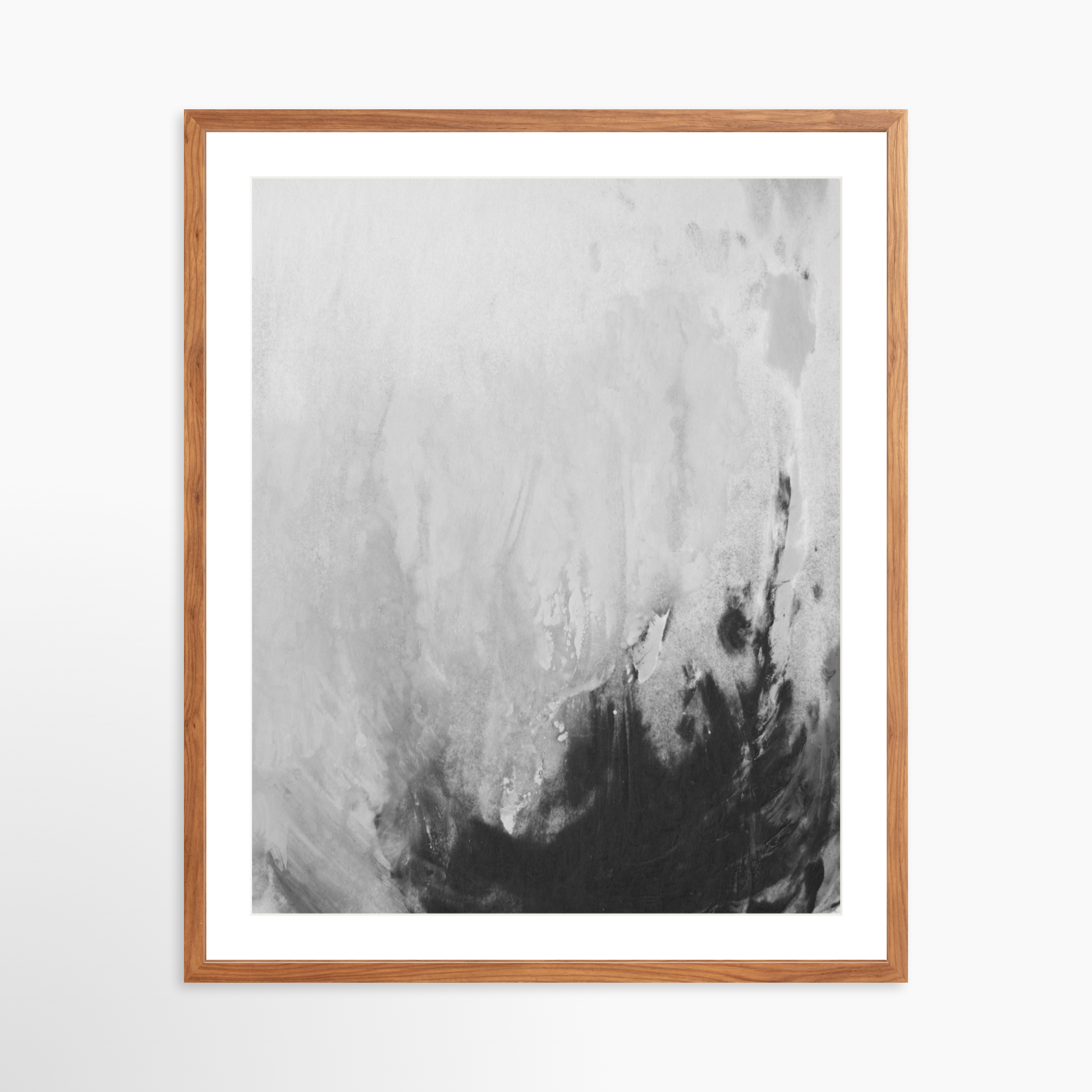 24x30 / Light Walnut Frame + White Mat