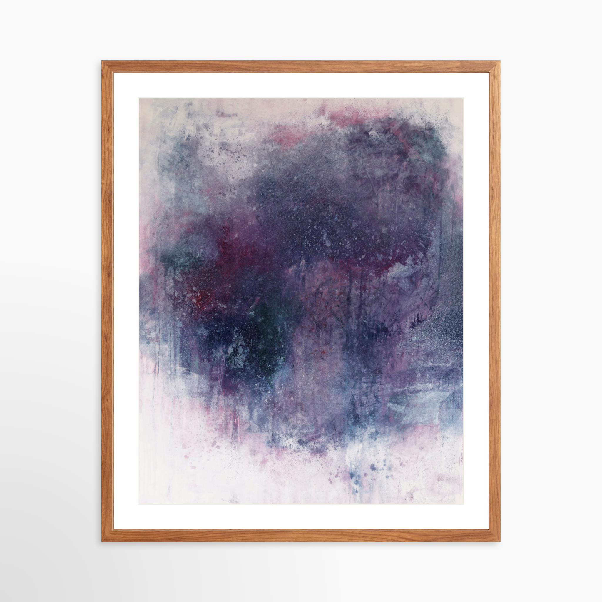24x30 / Light Walnut Frame + White Mat