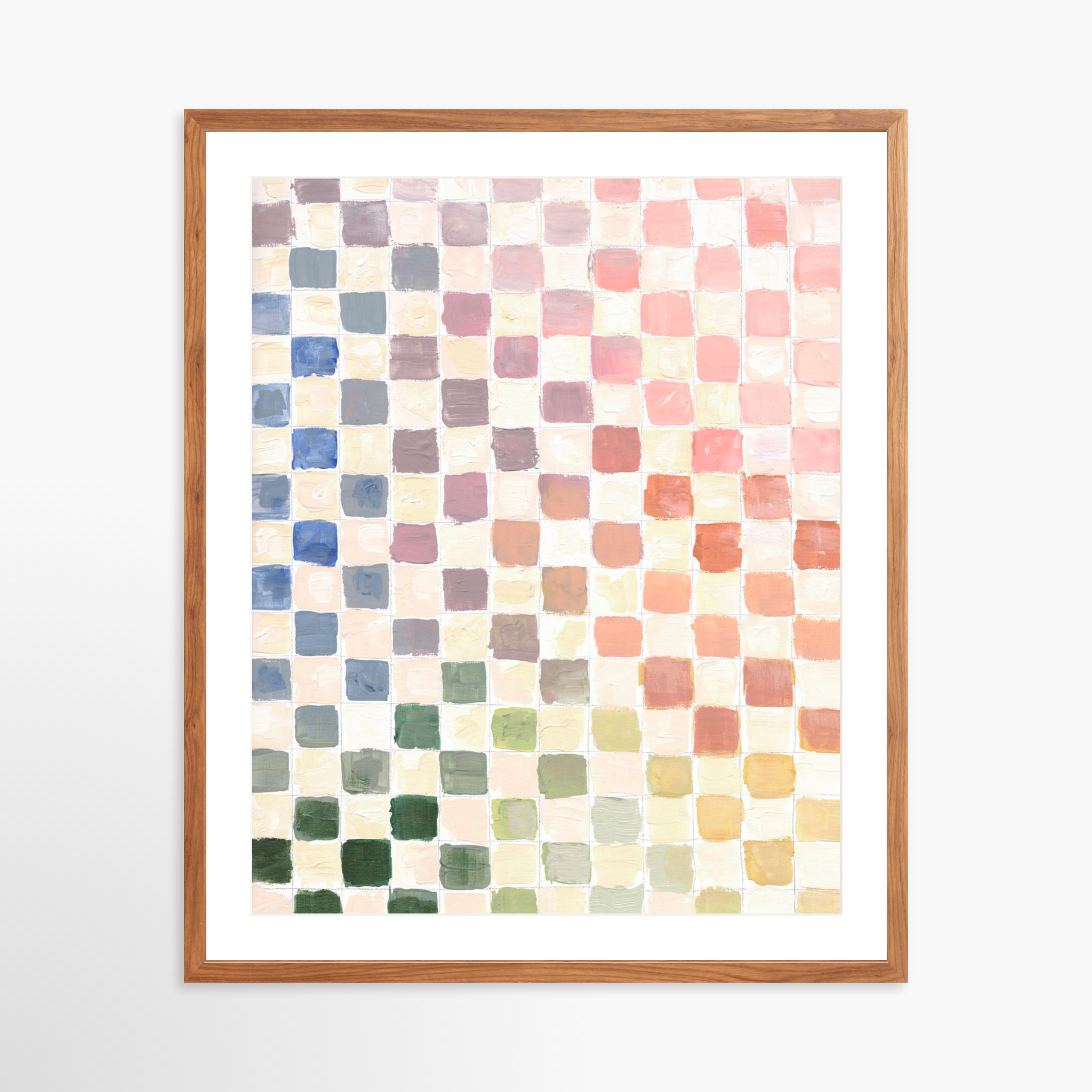 24x30 / Light Walnut Frame + White Mat