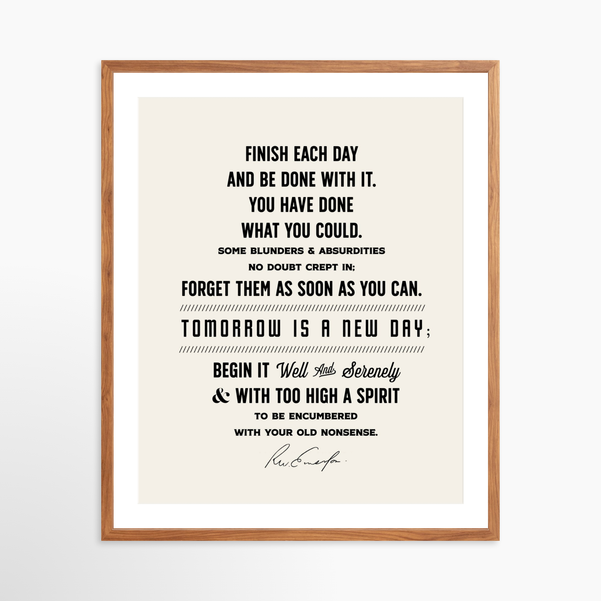 24x30 / Light Walnut Frame + White Mat