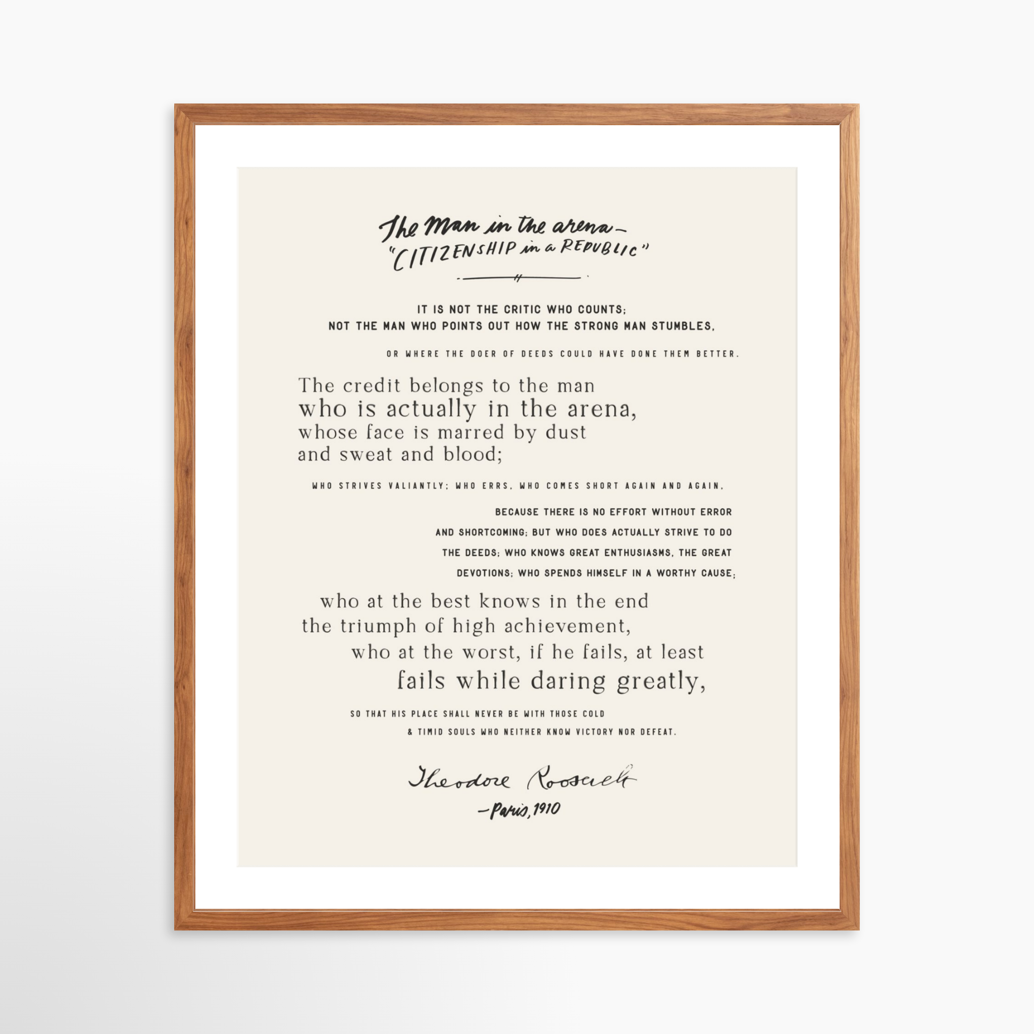 24x30 / Light Walnut Frame + White Mat