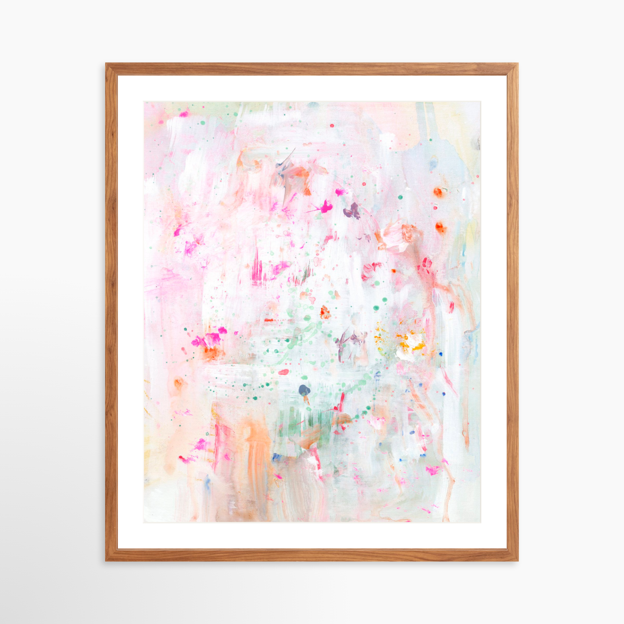 24x30 / Light Walnut Frame + White Mat