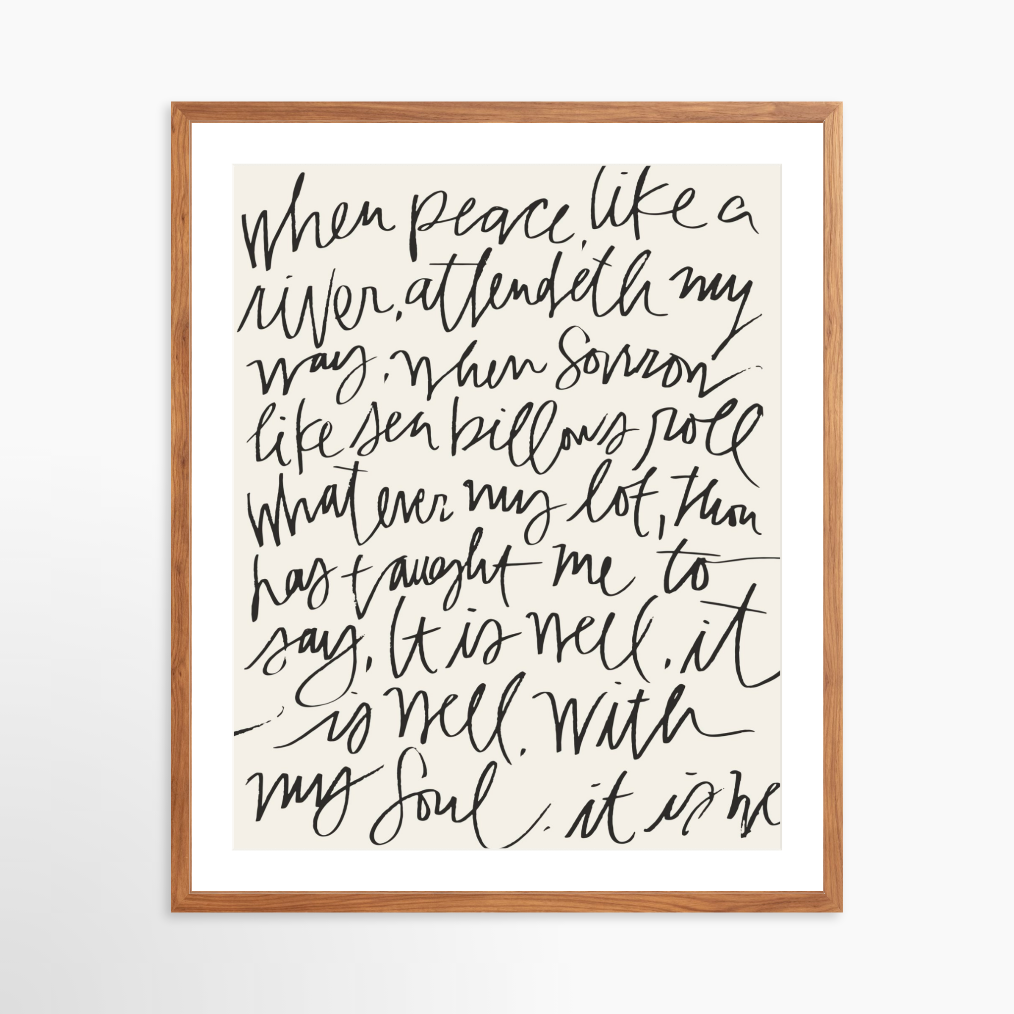 24x30 / Light Walnut Frame + White Mat