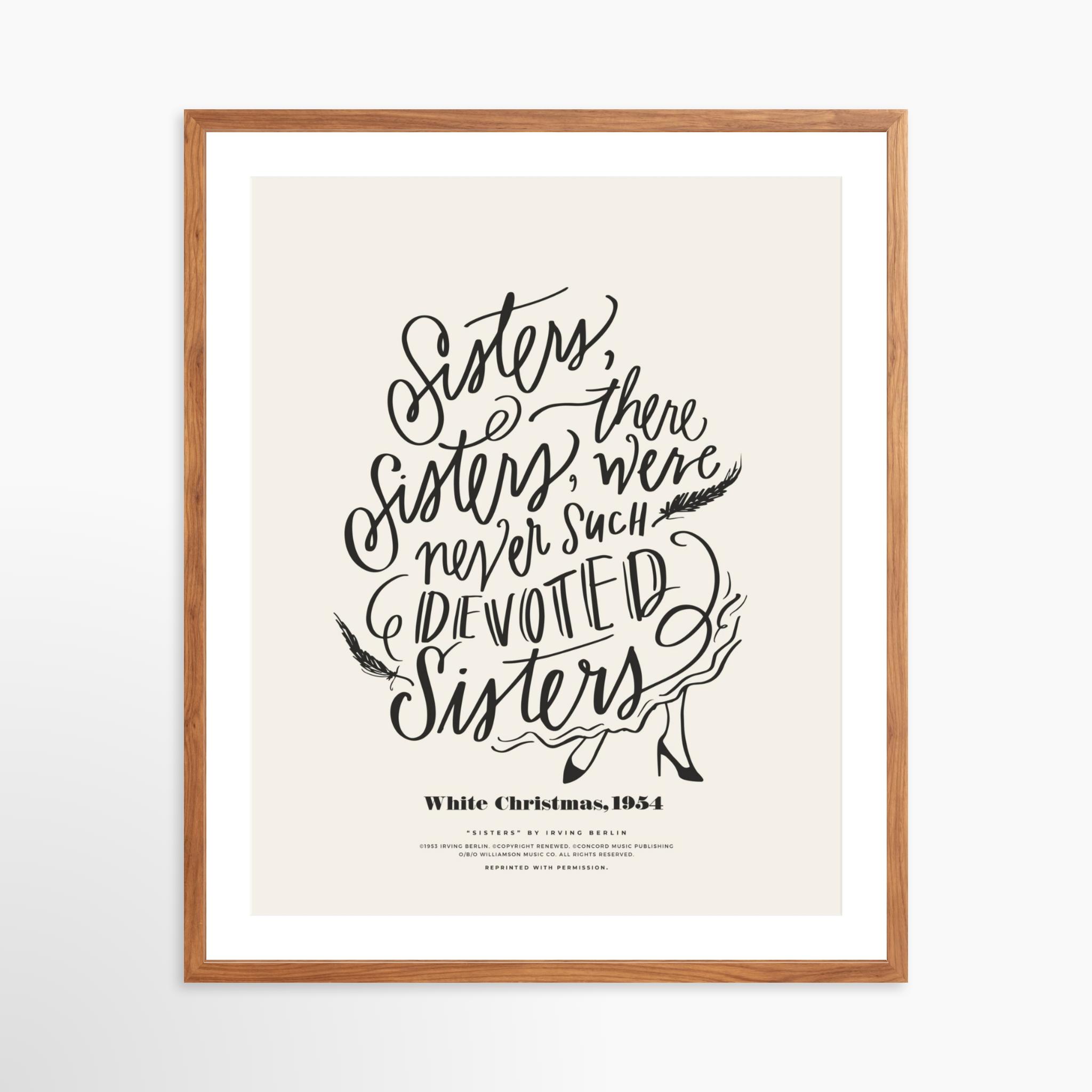 24x30 / Light Walnut Frame + White Mat