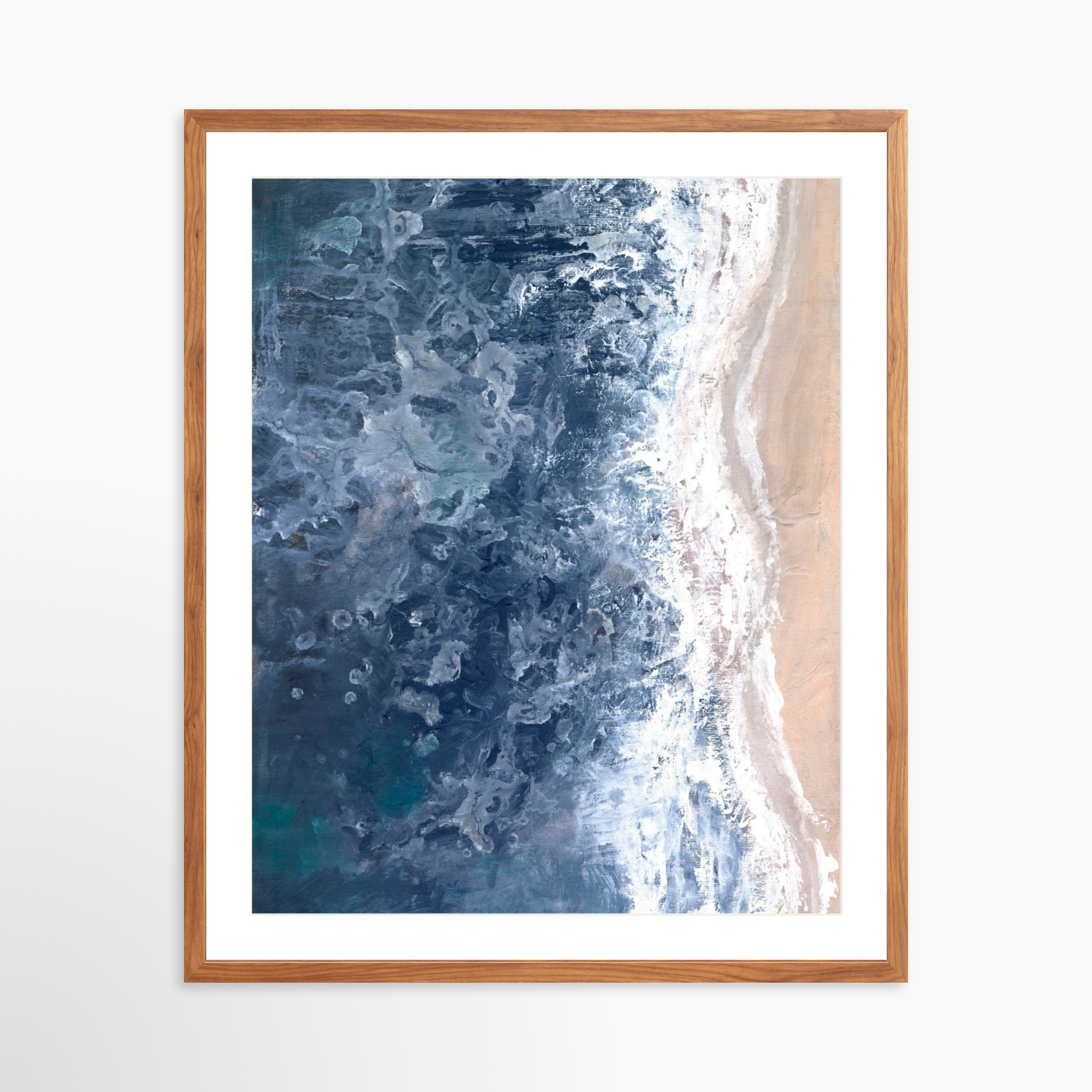 24x30 / Light Walnut Frame + White Mat