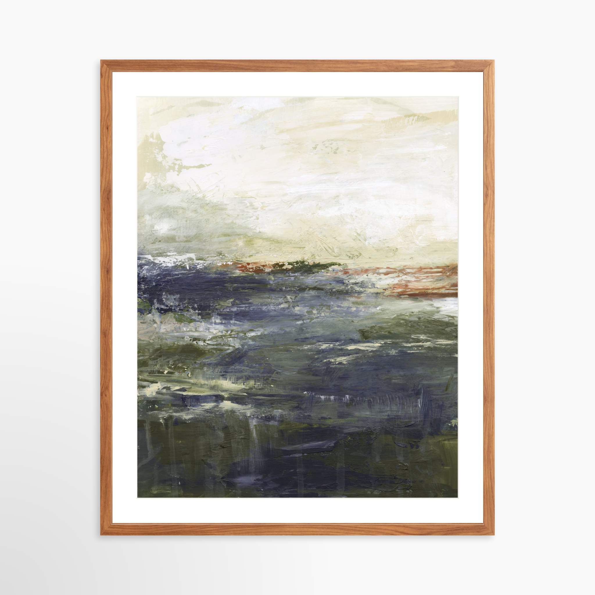 24x30 / Light Walnut Frame + White Mat