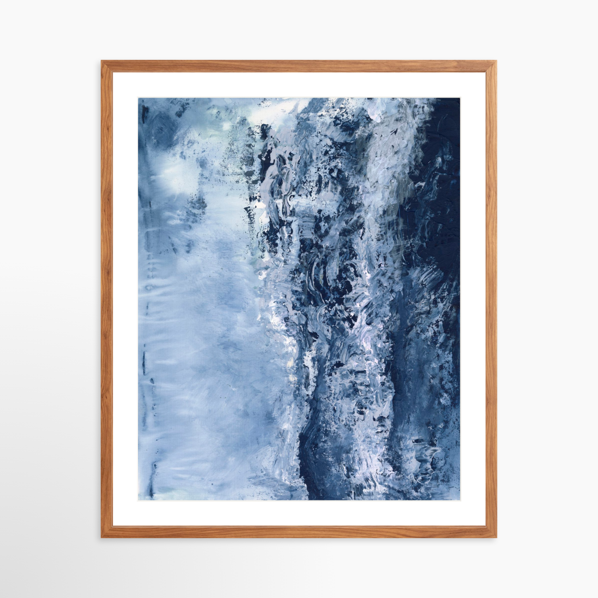 24x30 / Light Walnut Frame + White Mat