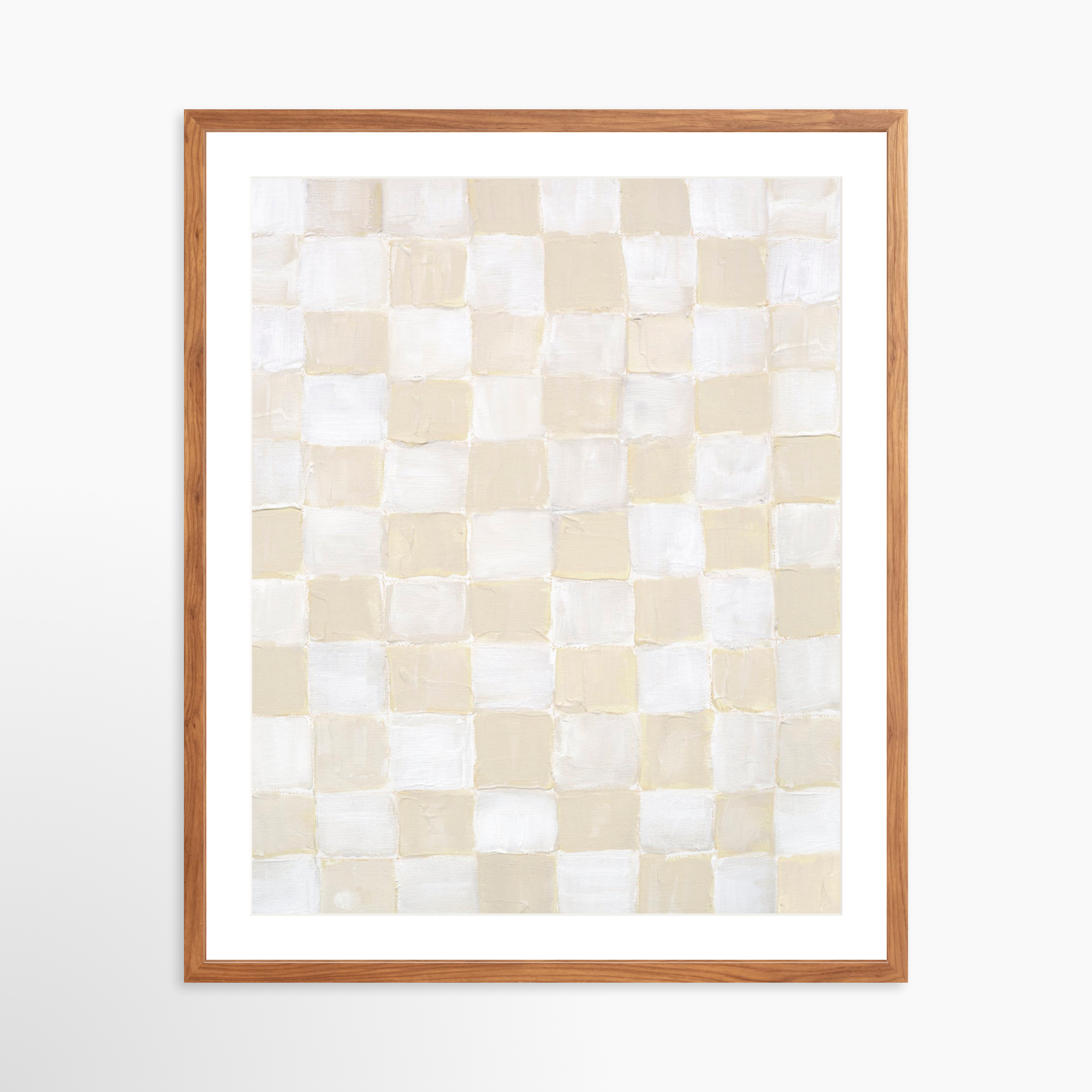 24x30 / Light Walnut Frame + White Mat