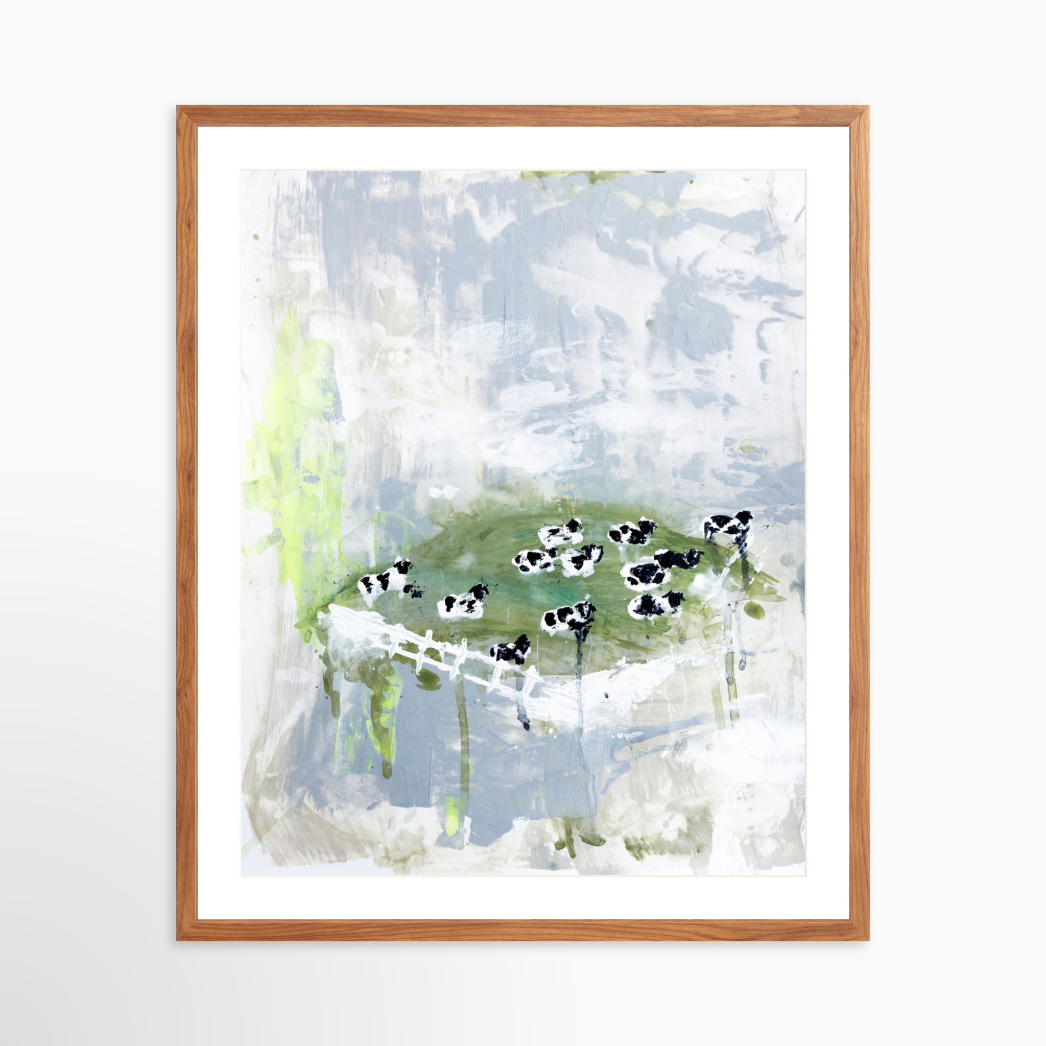 24x30 / Light Walnut Frame + White Mat