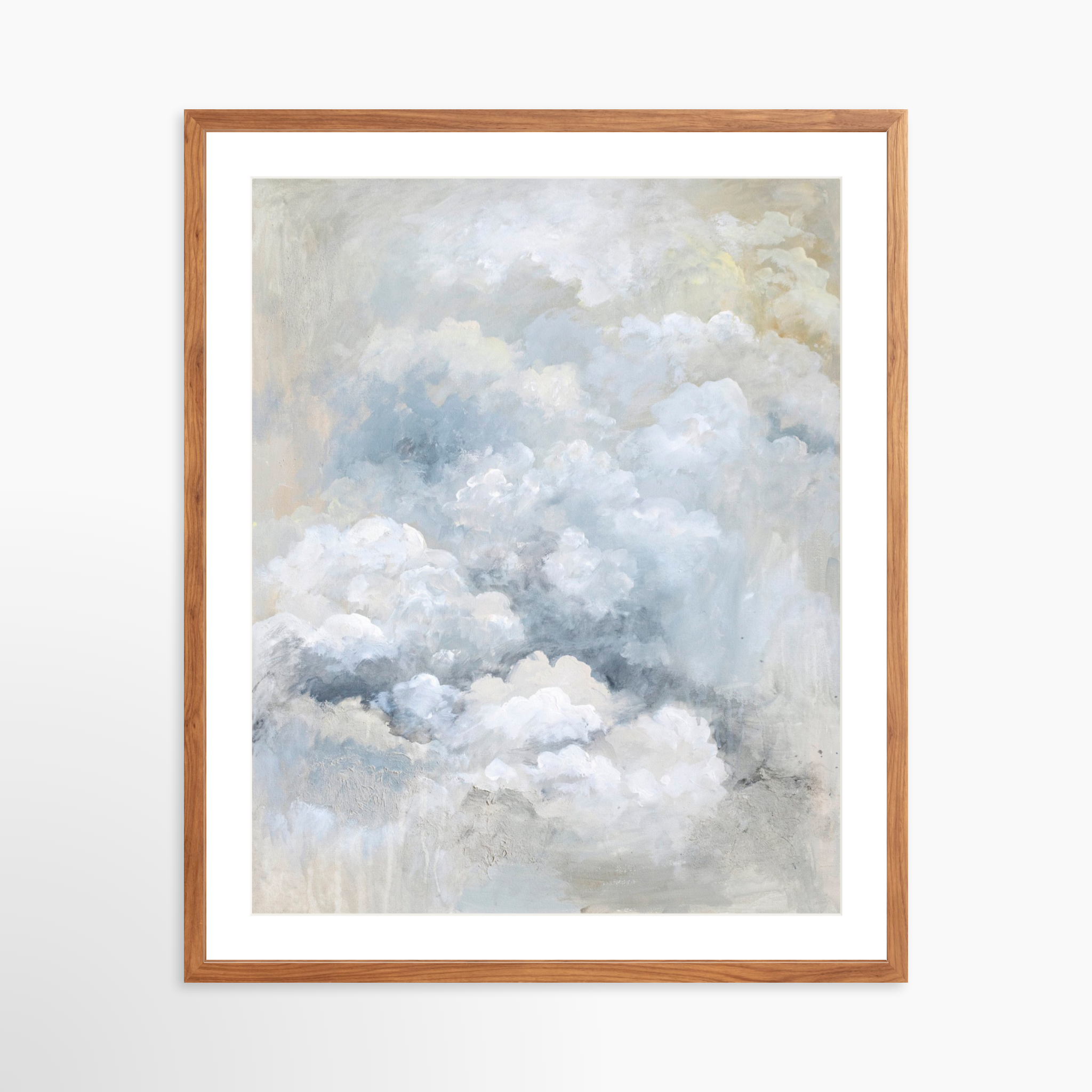 24x30 / Light Walnut Frame + White Mat