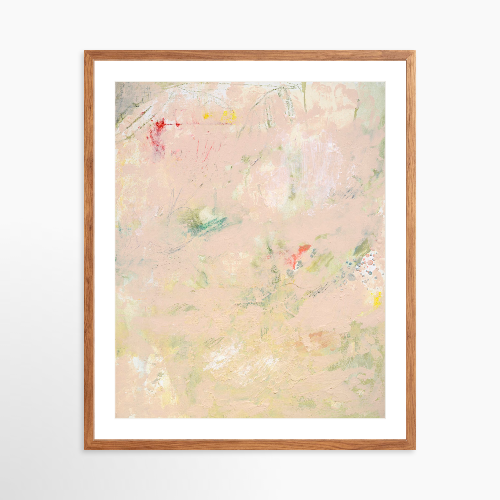 24x30 / Light Walnut Frame + White Mat