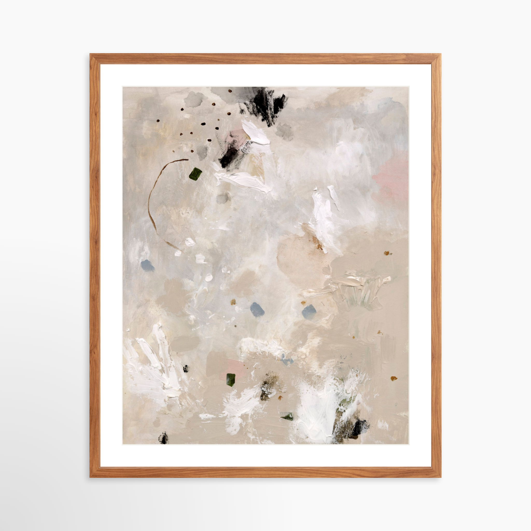 24x30 / Light Walnut Frame + White Mat