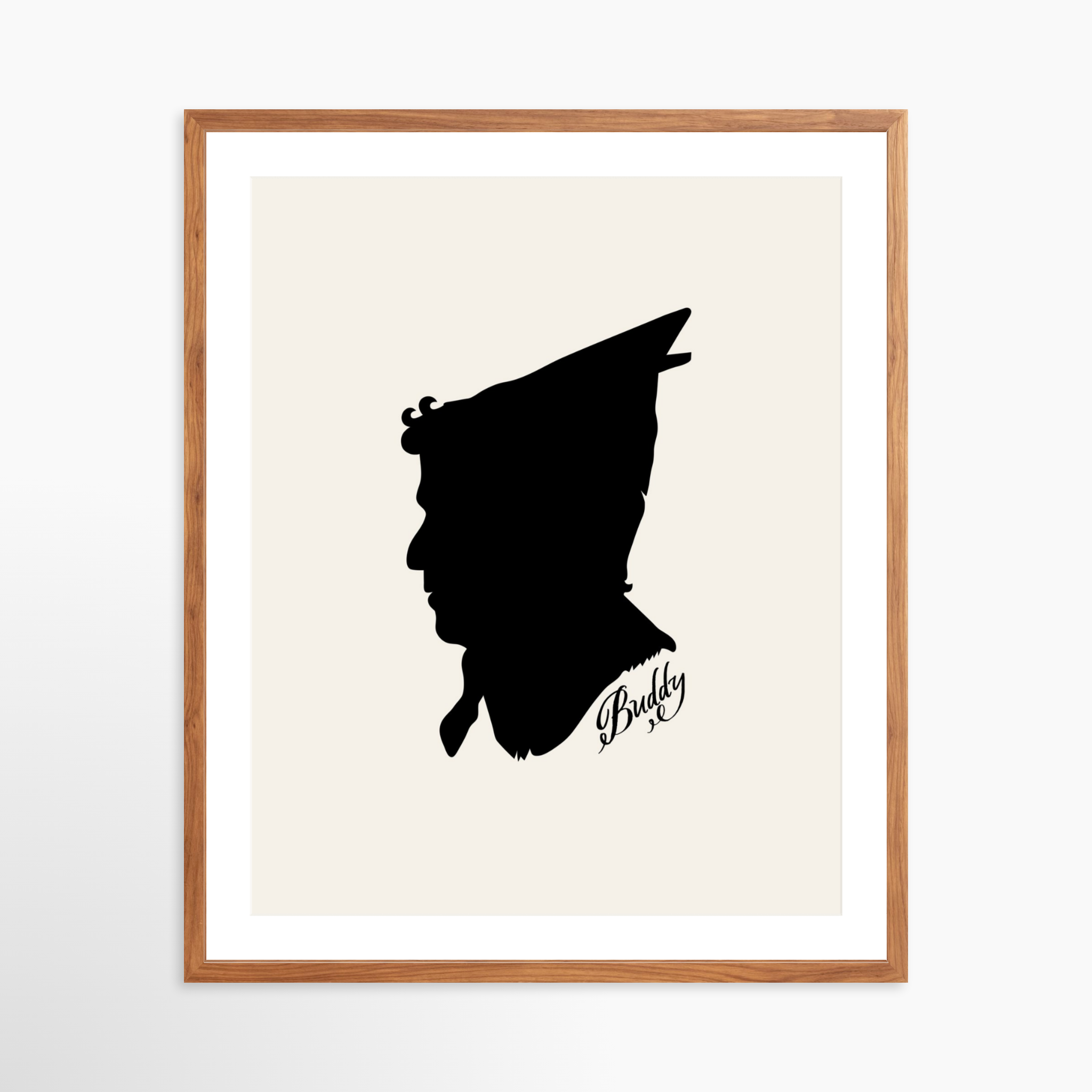 24x30 / Light Walnut Frame + White Mat