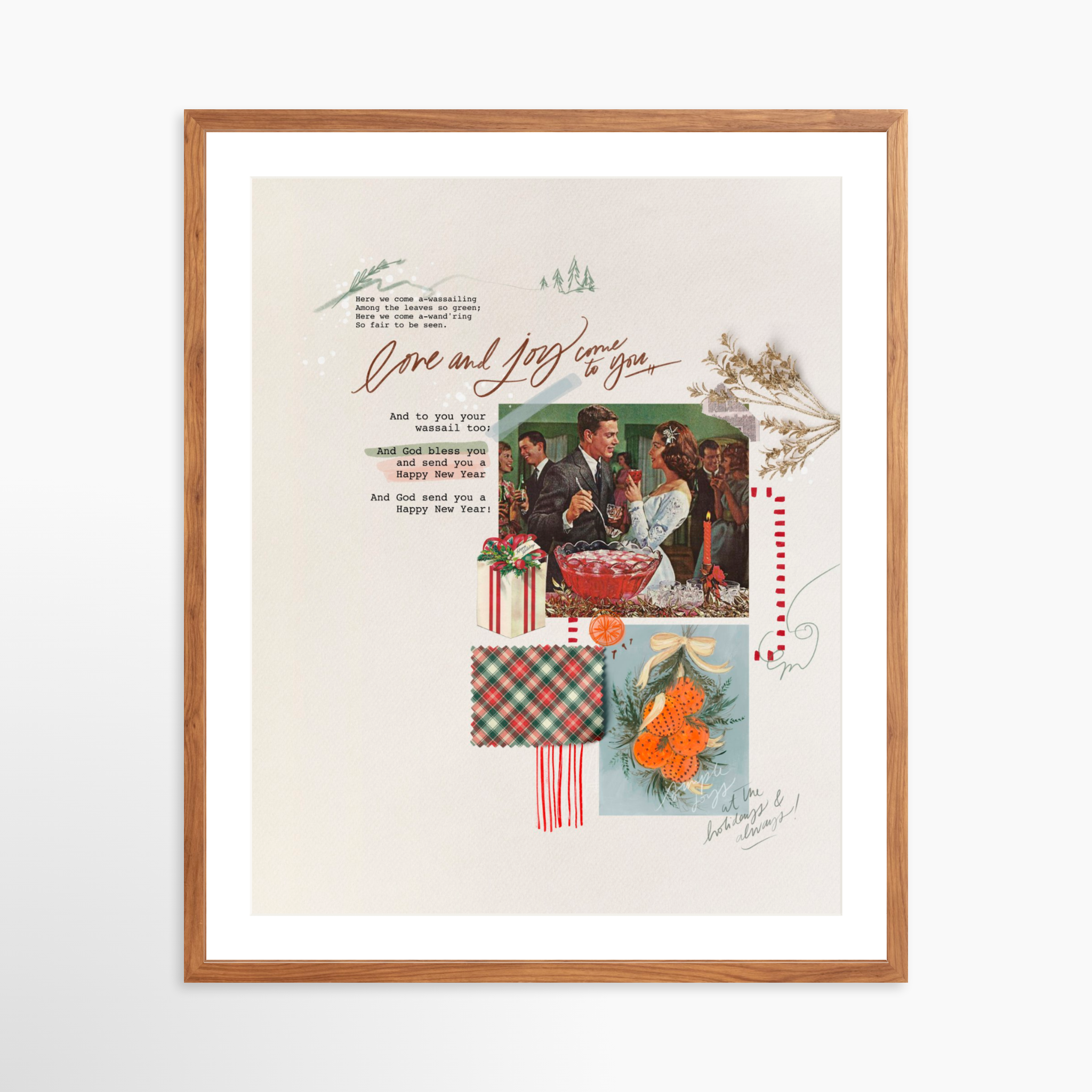 24x30 / Light Walnut Frame + White Mat
