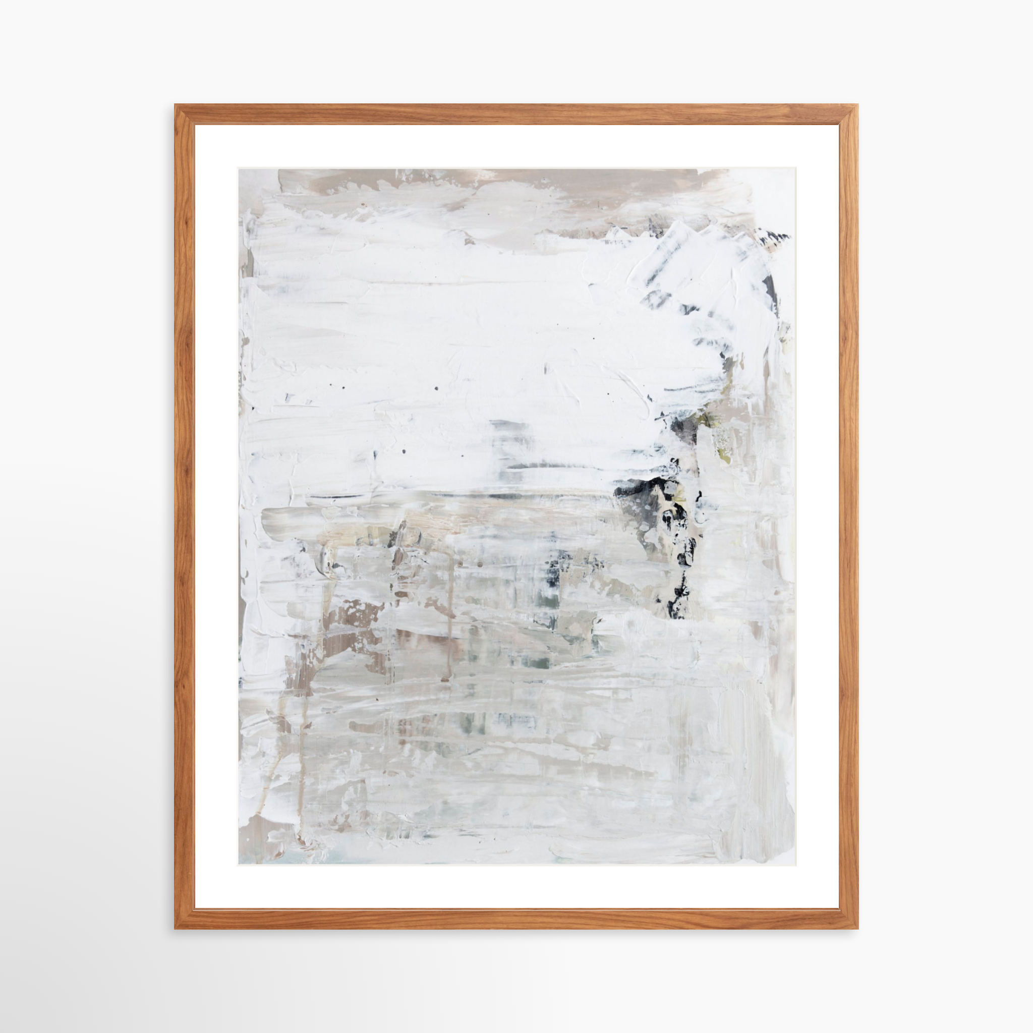 24x30 / Light Walnut Frame + White Mat