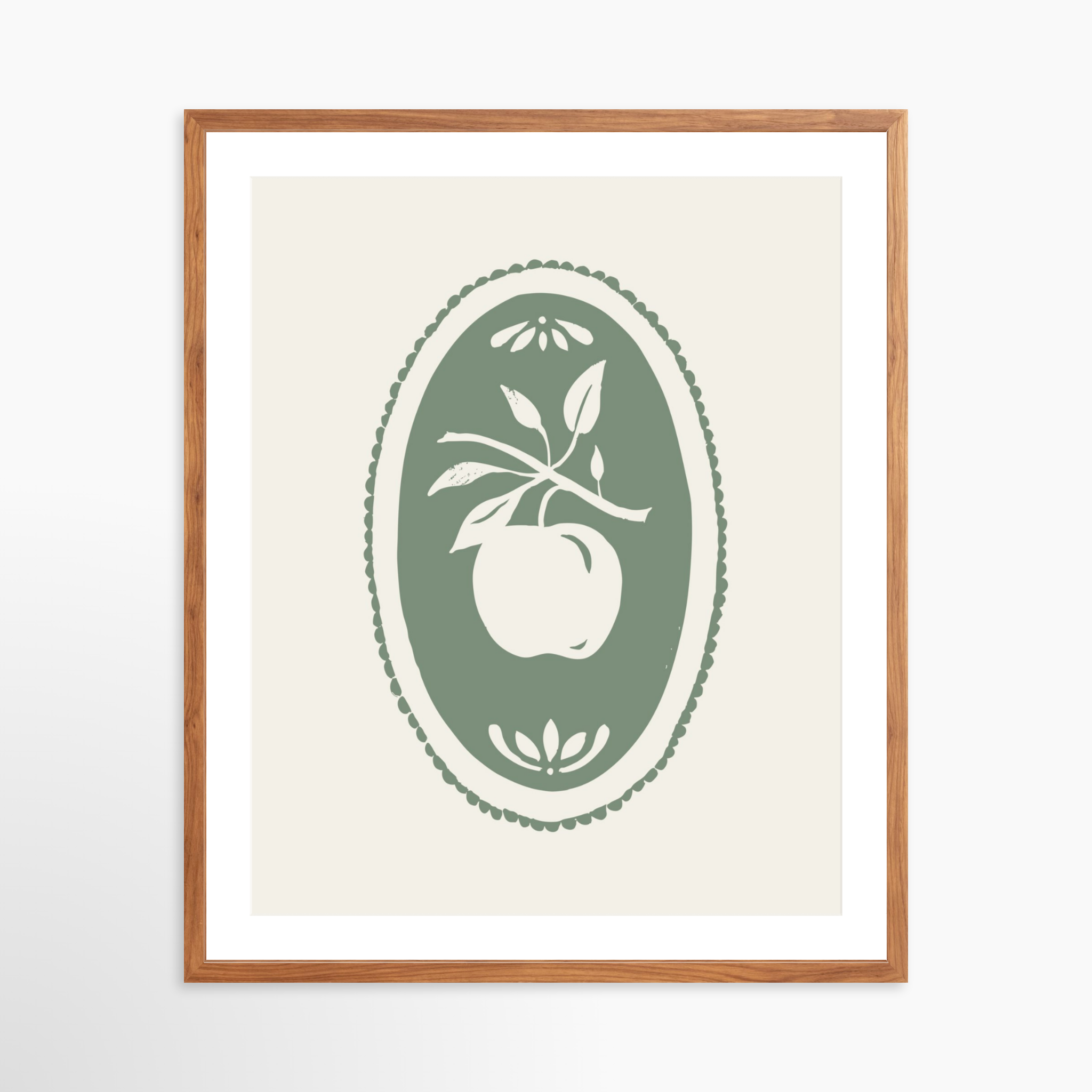 24x30 / Light Walnut Frame + White Mat