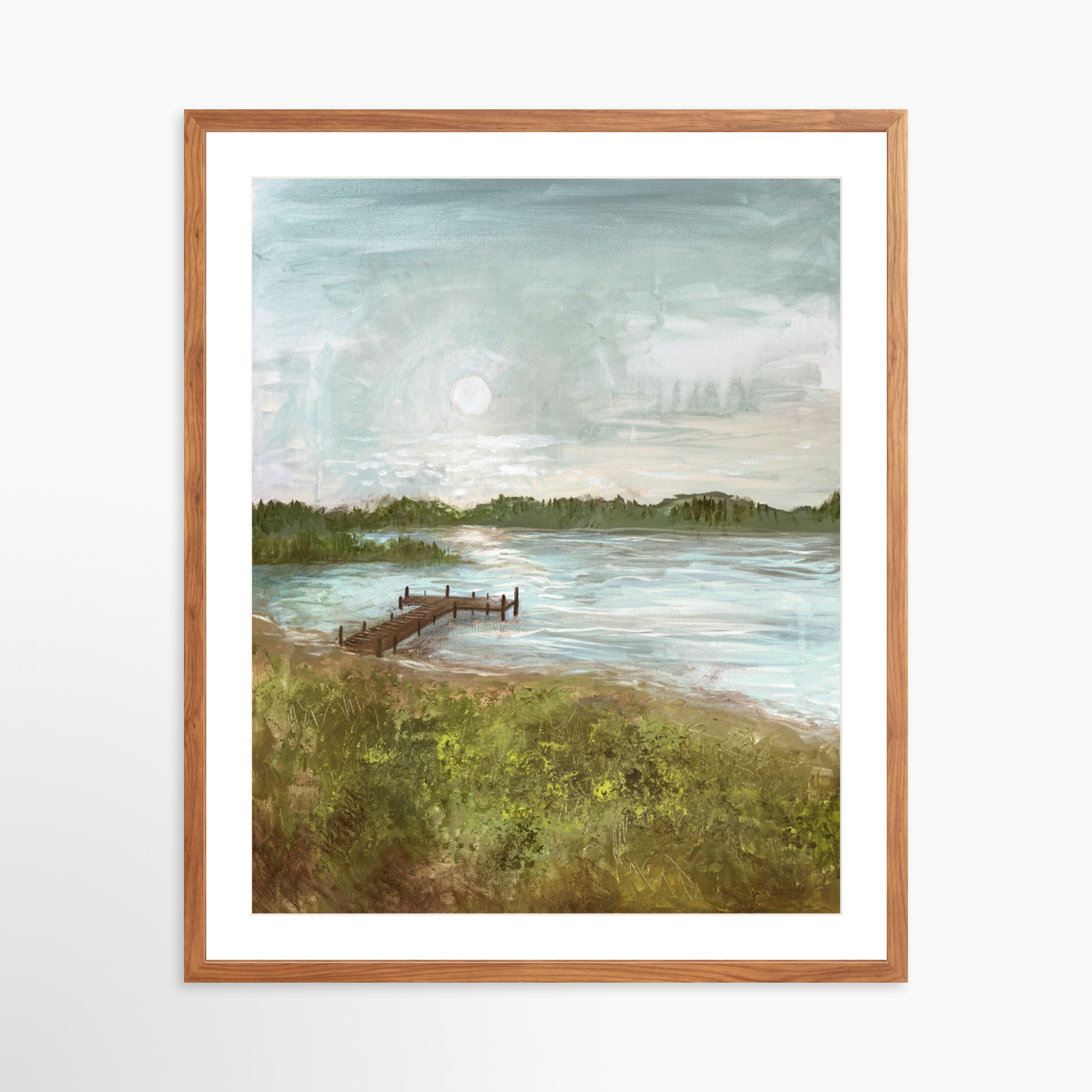 24x30 / Light Walnut Frame + White Mat