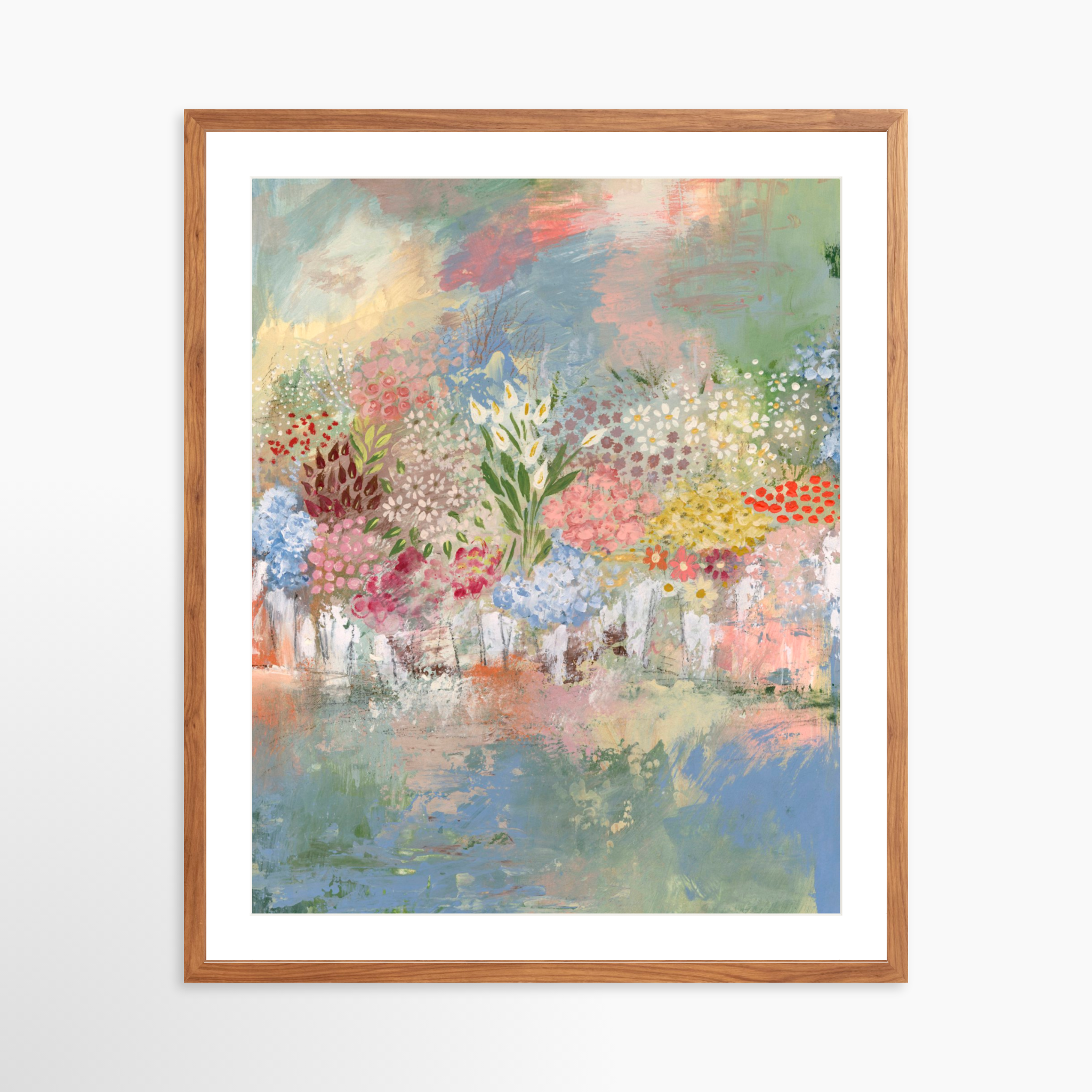 24x30 / Light Walnut Frame + White Mat