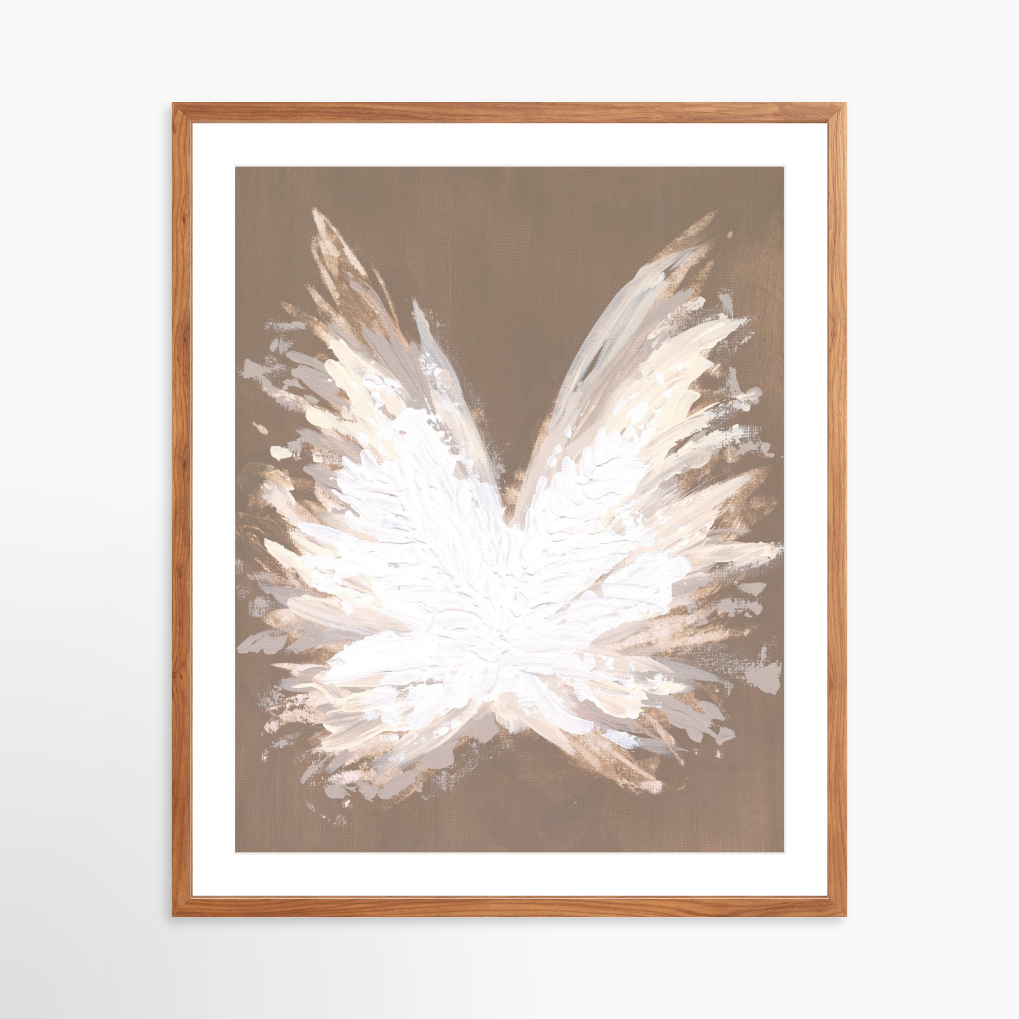 24x30 / Light Walnut Frame + White Mat