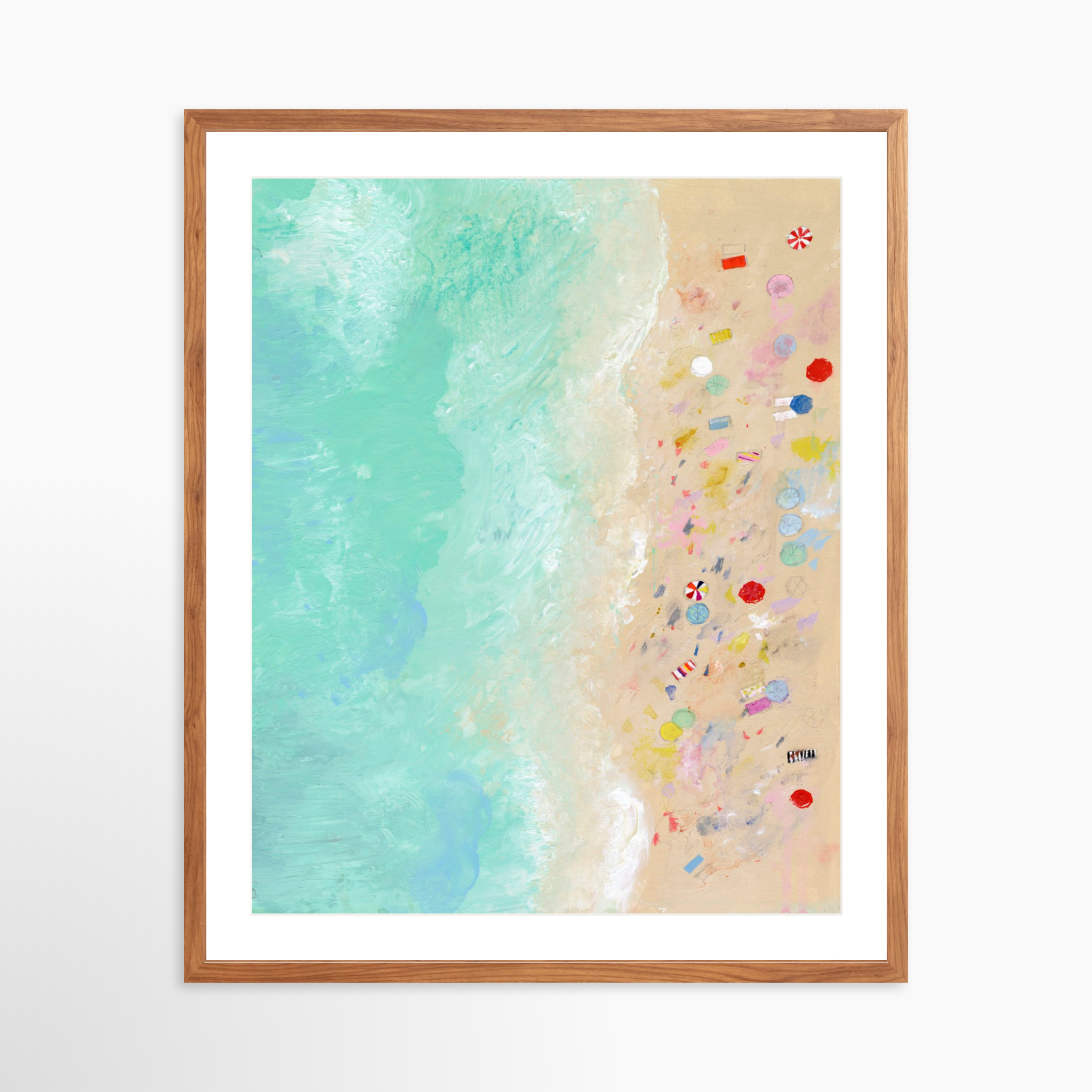 24x30 / Light Walnut Frame + White Mat