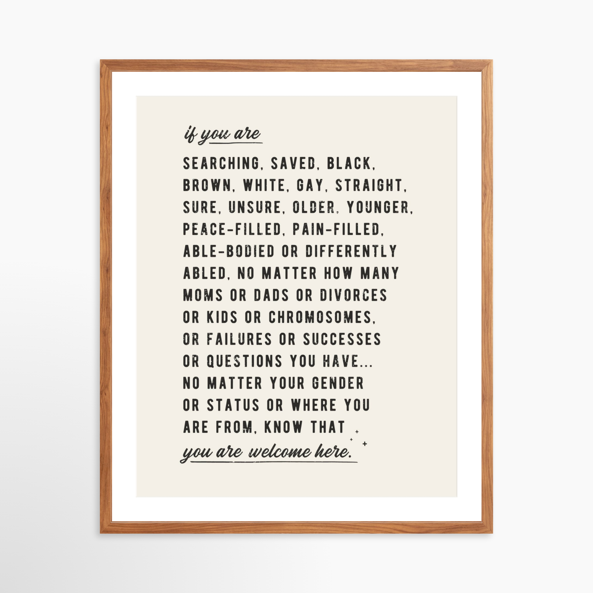 24x30 / Light Walnut Frame + White Mat