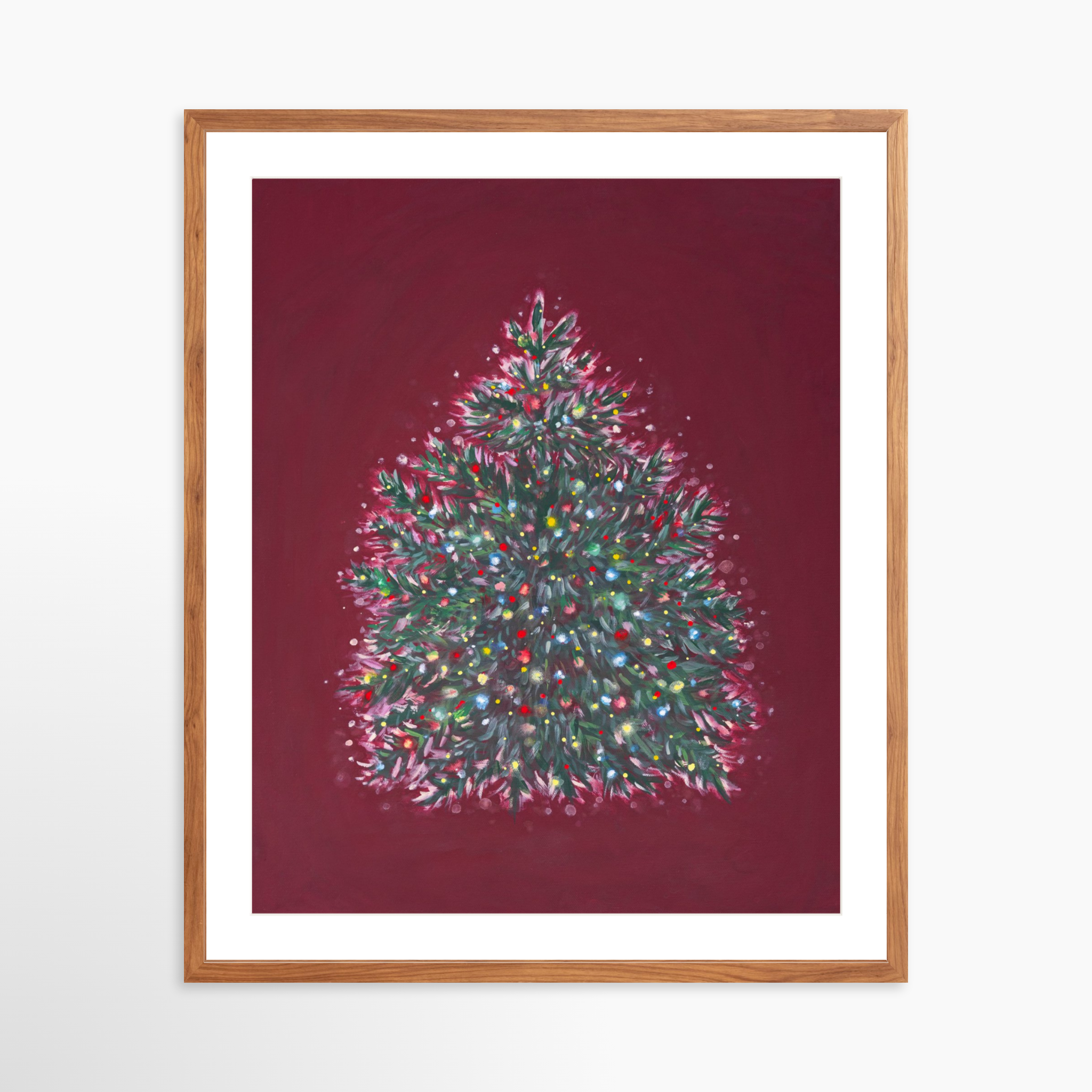 24x30 / Light Walnut Frame + White Mat