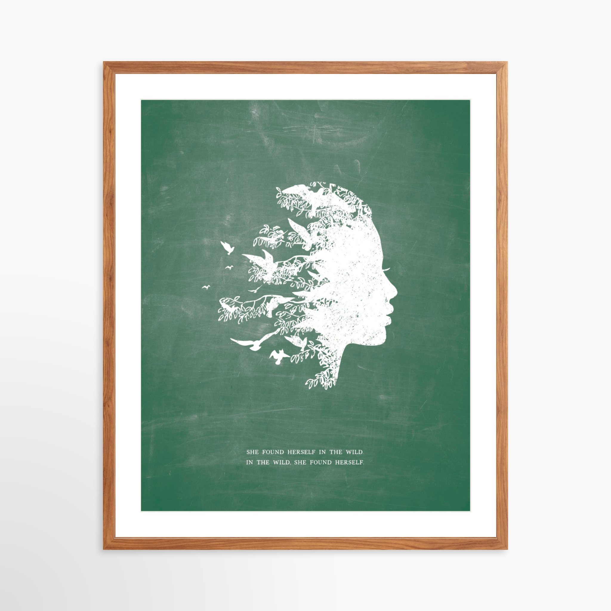 24x30 / Light Walnut Frame + White Mat