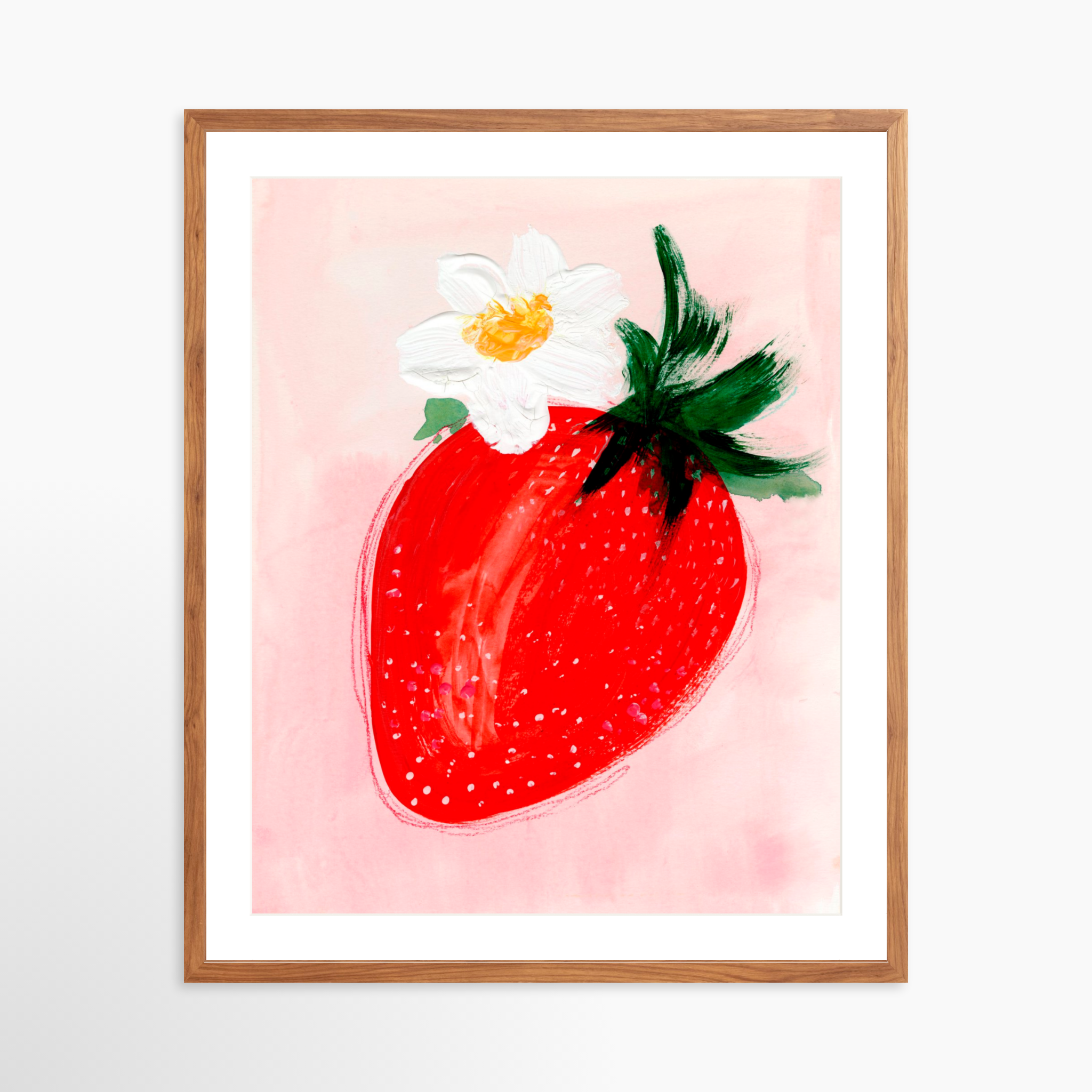 24x30 / Light Walnut Frame + White Mat