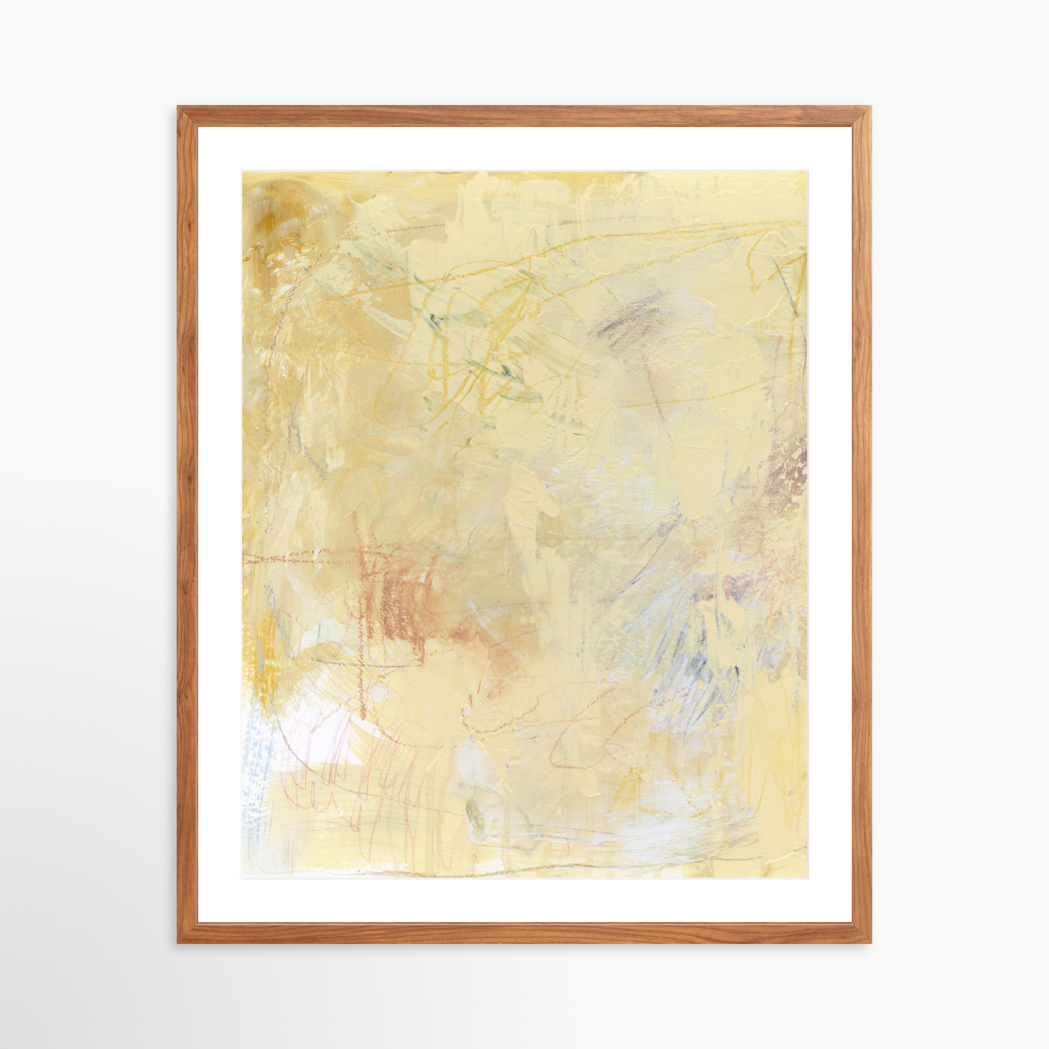 24x30 / Light Walnut Frame + White Mat