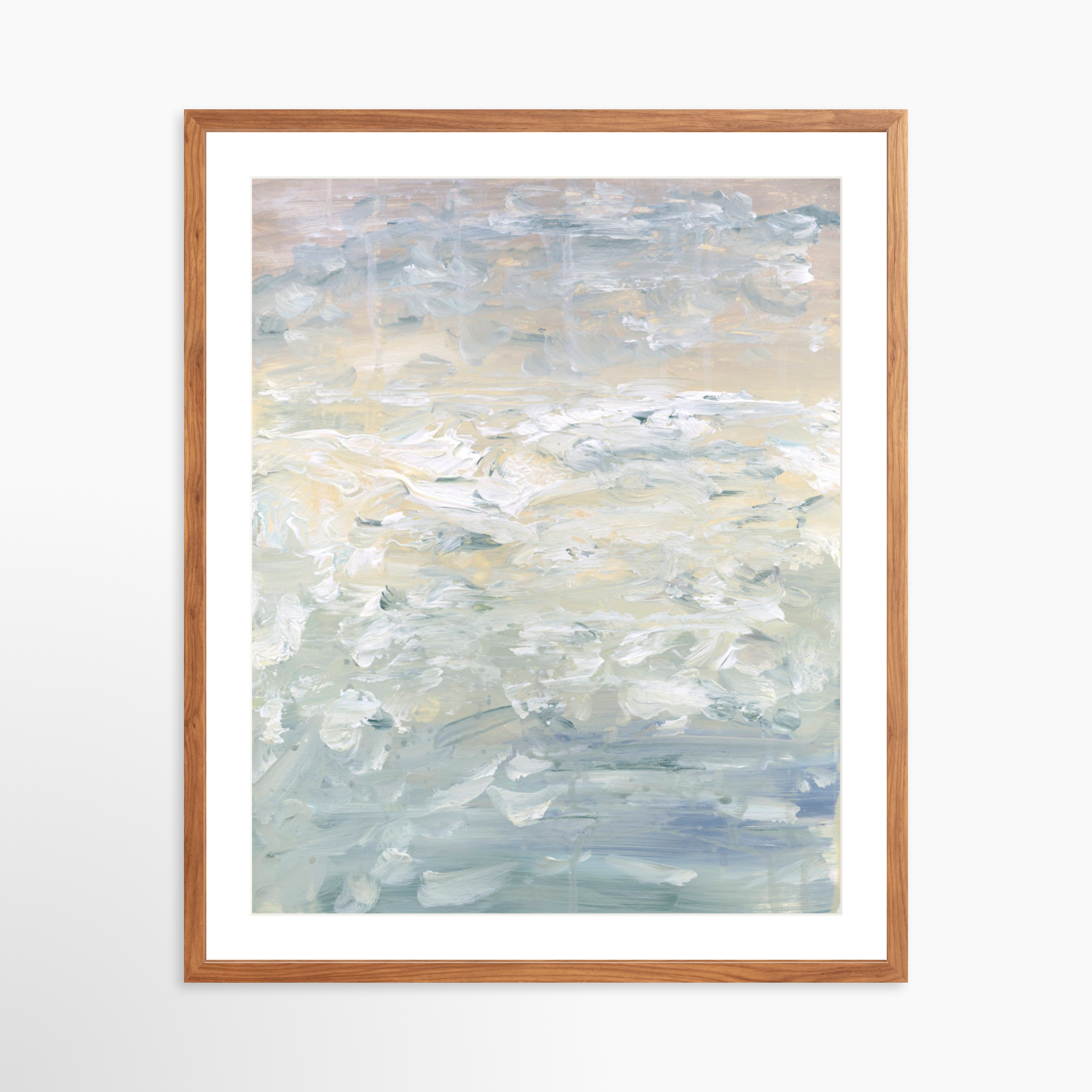 24x30 / Light Walnut Frame + White Mat