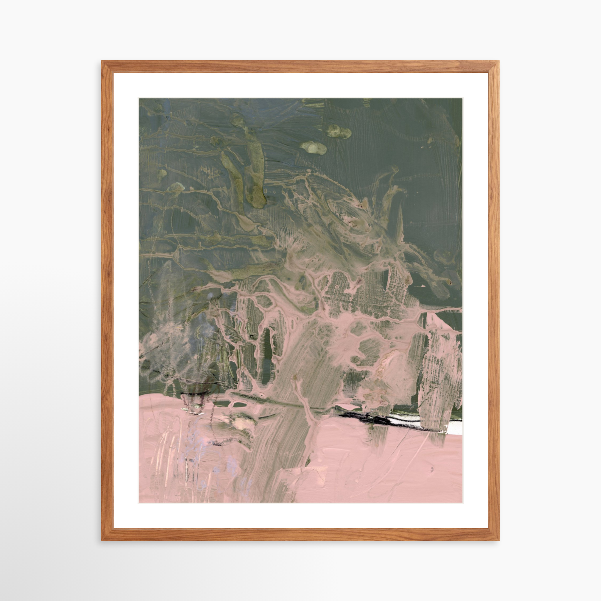 24x30 / Light Walnut Frame + White Mat