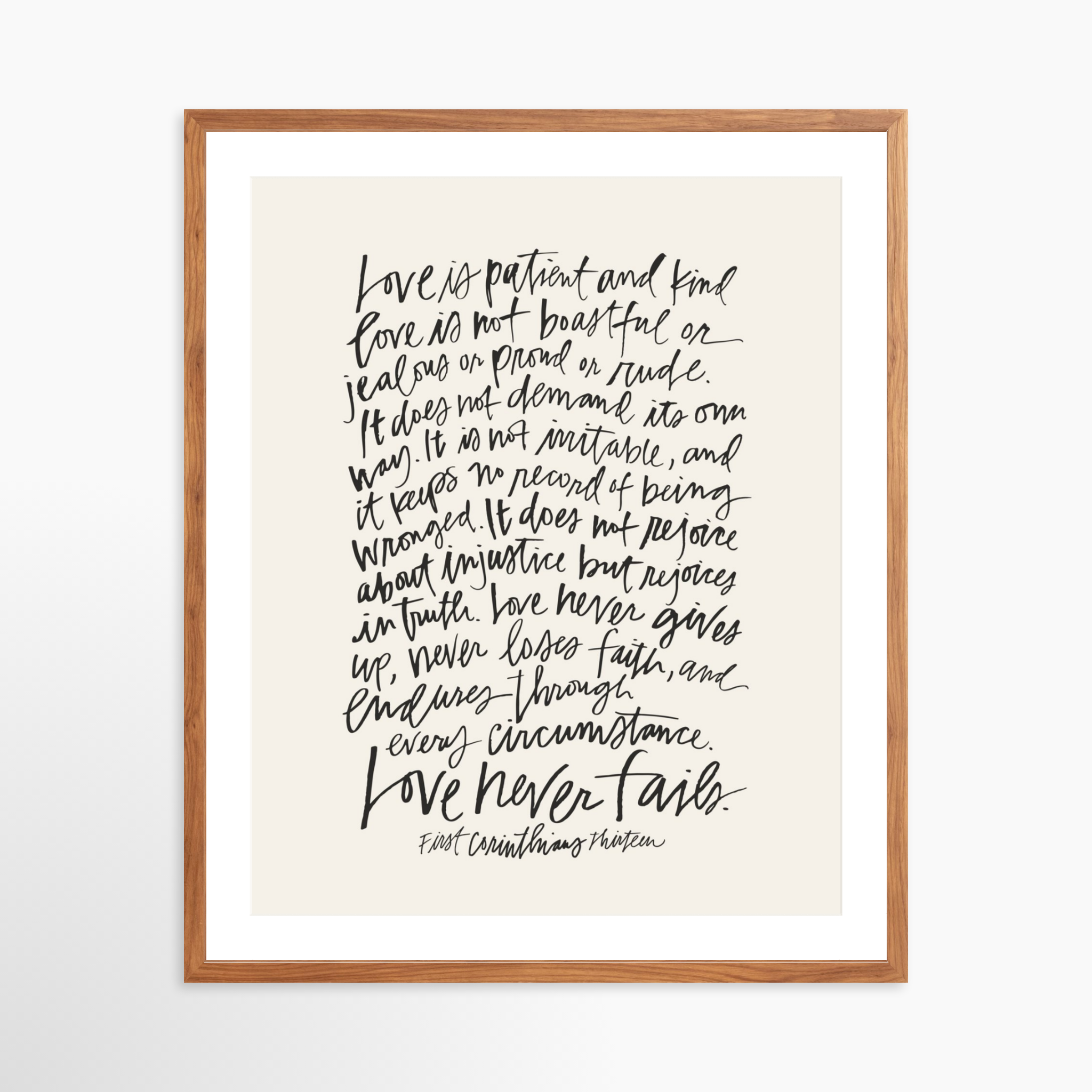 24x30 / Light Walnut Frame + White Mat