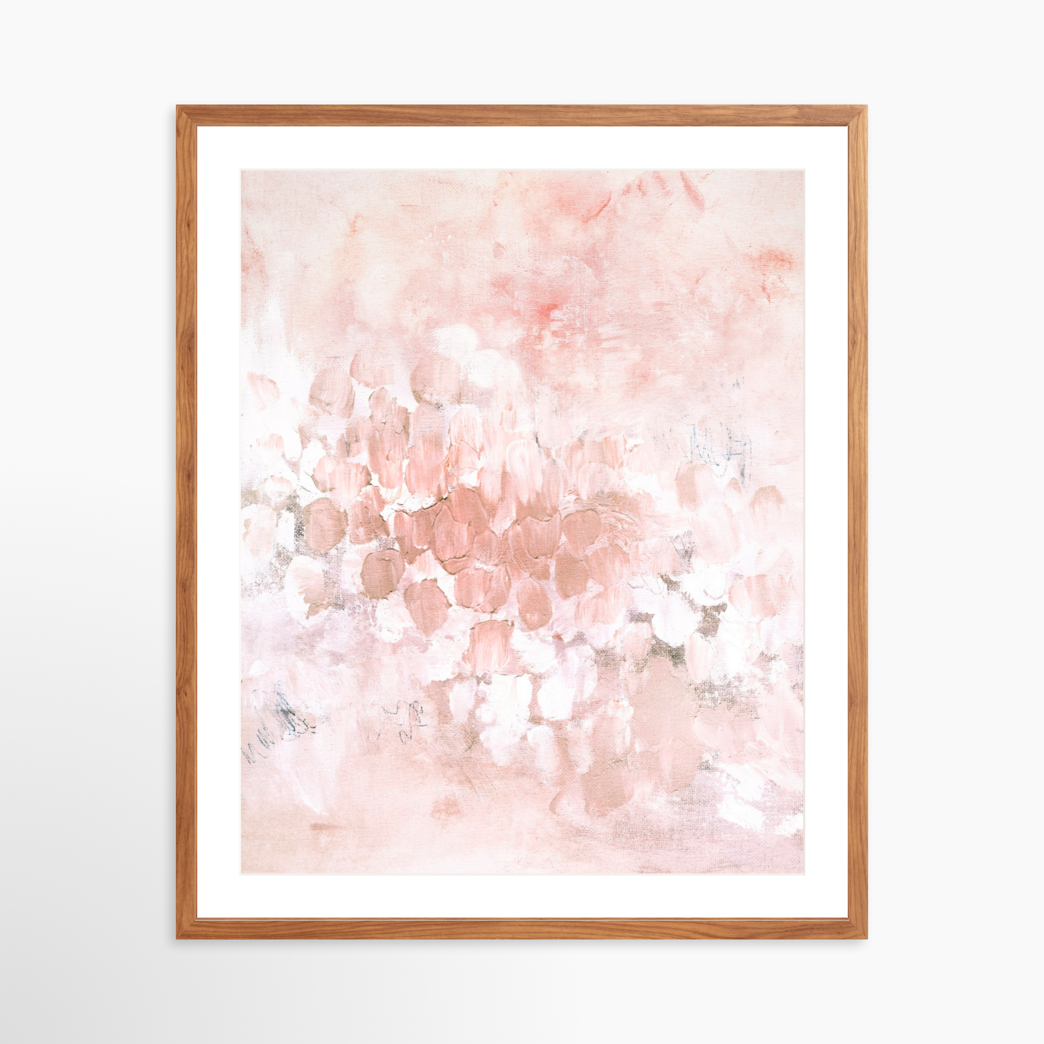 24x30 / Light Walnut Frame + White Mat