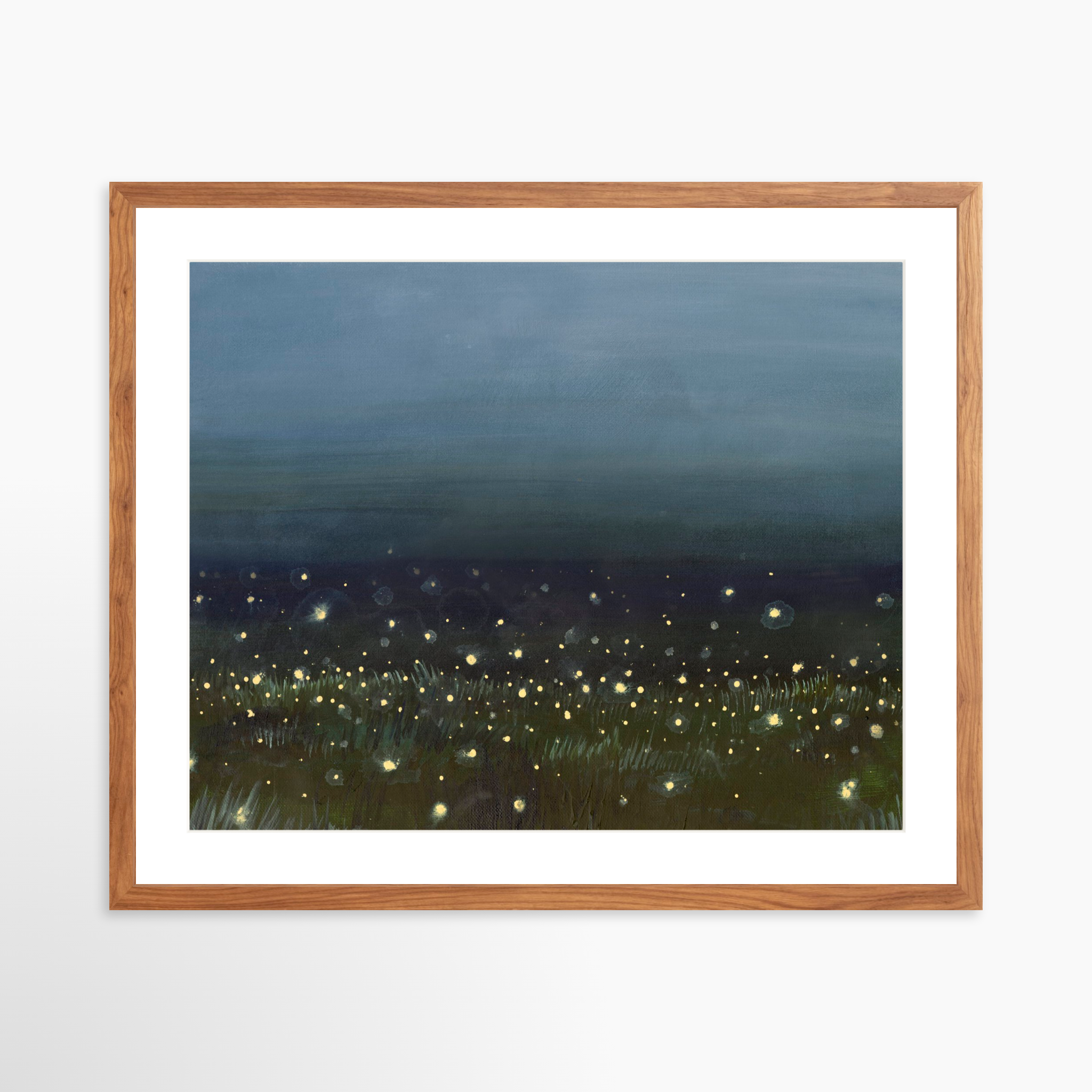 25x20 / Light Walnut Frame + White Mat