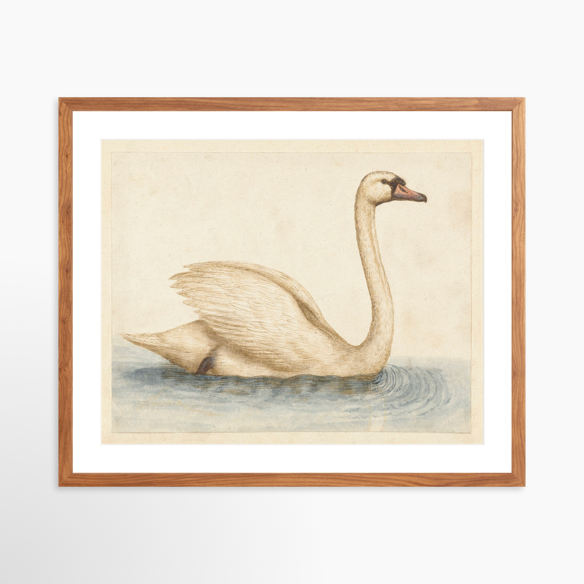 25x20 / Light Walnut Frame + White Mat