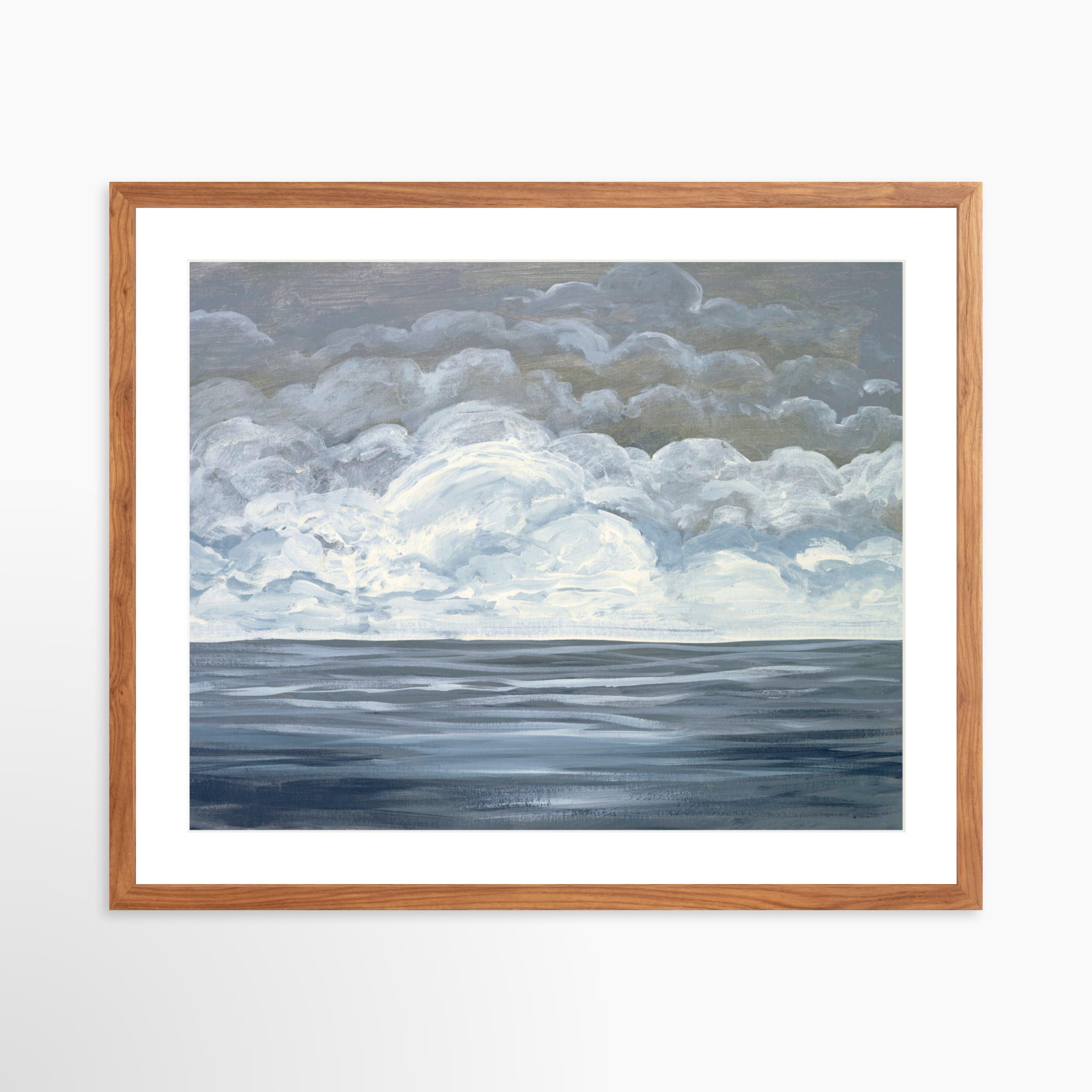 25x20 / Light Walnut Frame + White Mat