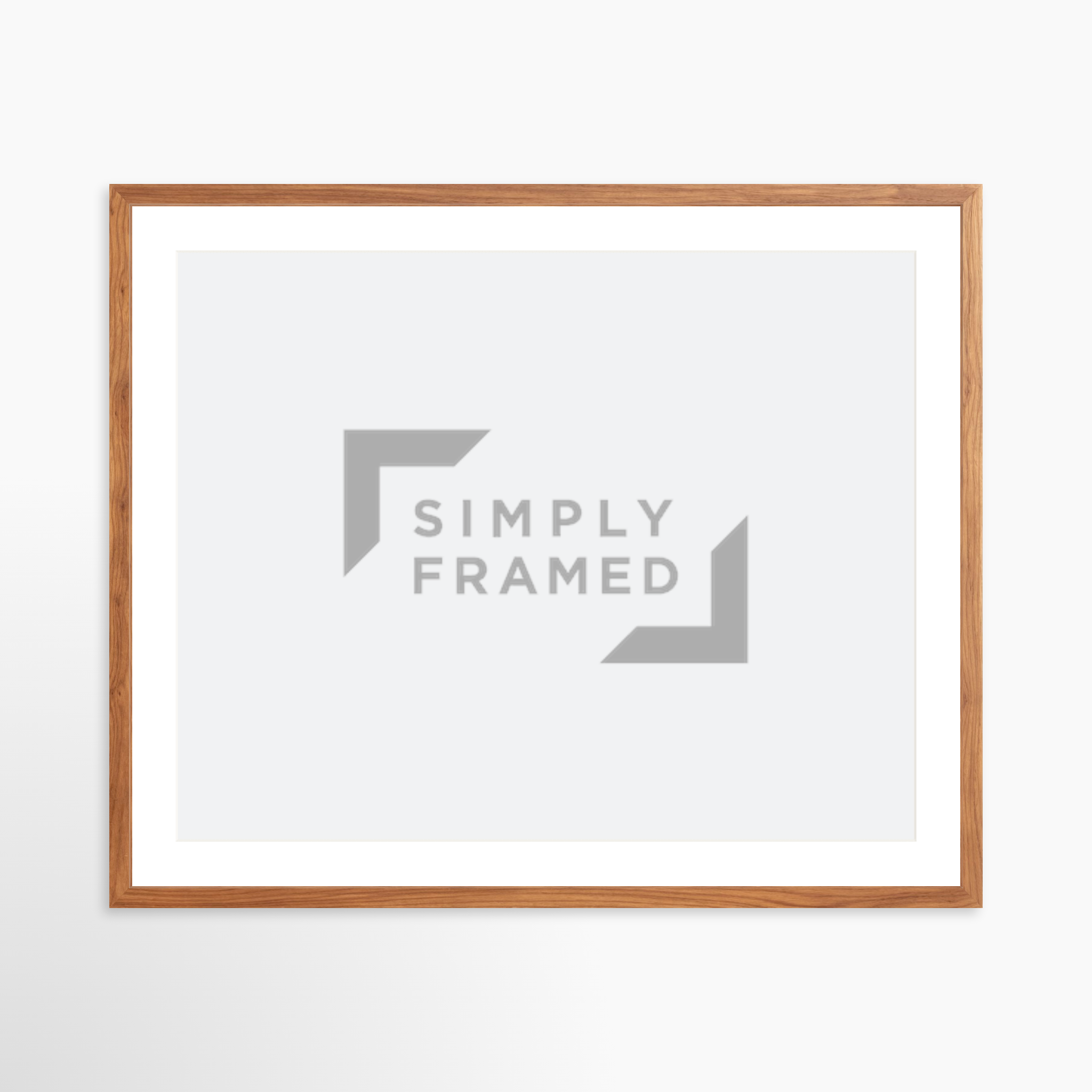 30x24 / Light Walnut Frame + White Mat