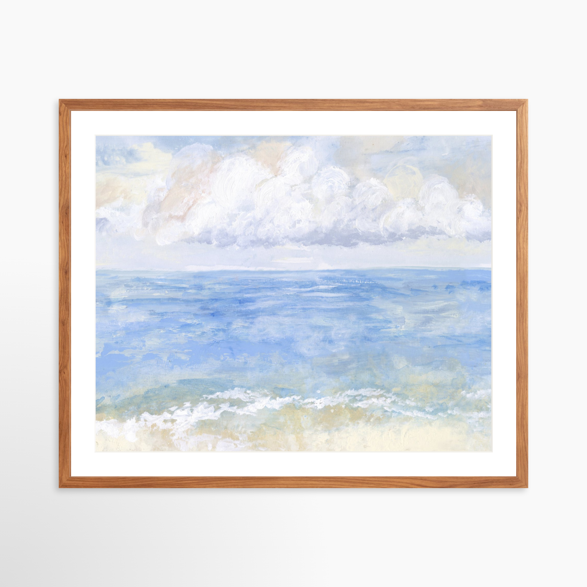 30x24 / Light Walnut Frame + White Mat