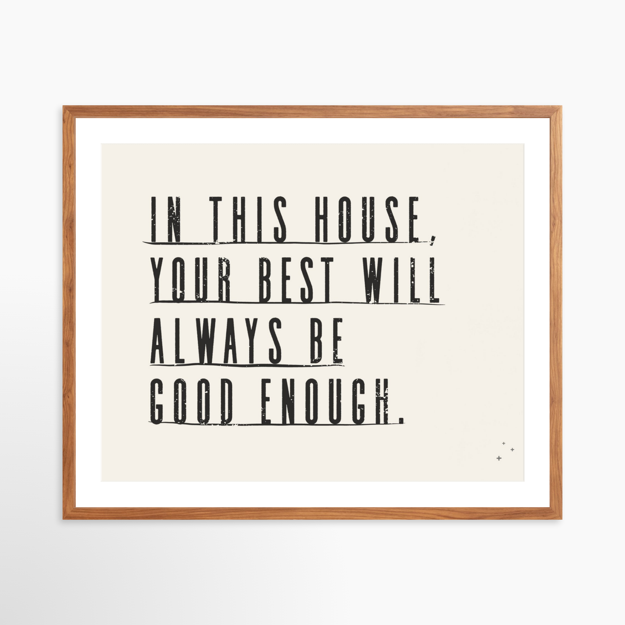 30x24 / Light Walnut Frame + White Mat