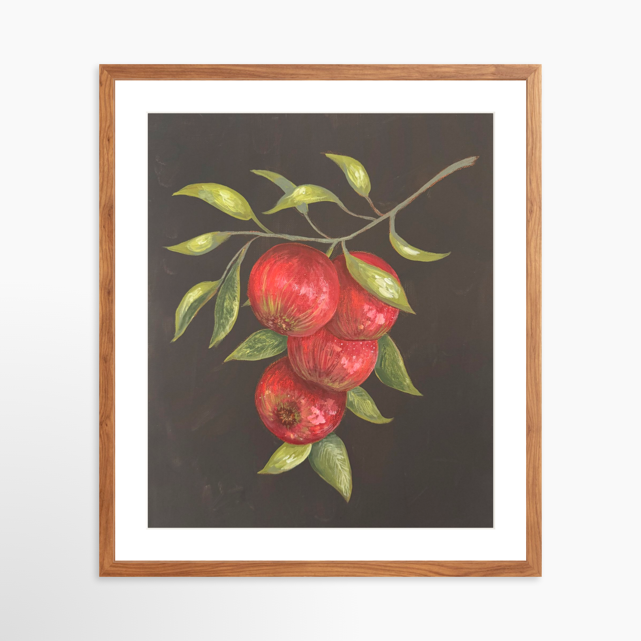 20x24 / Light Walnut Frame + White Mat